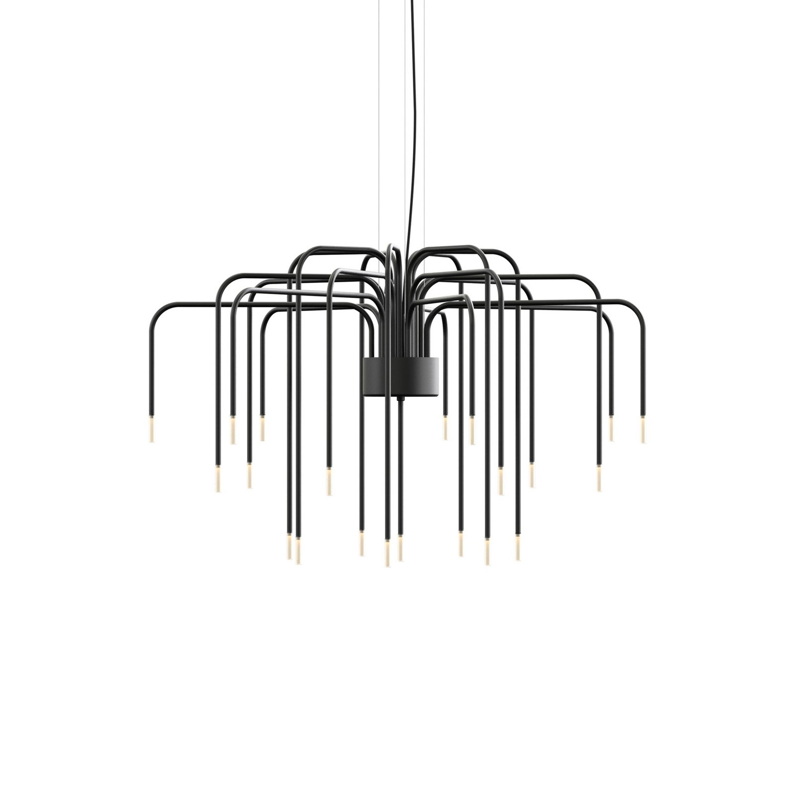 Karman LED-riippuvalaisin BOOM, musta, metalli, Ø 90 cm 22-flg.