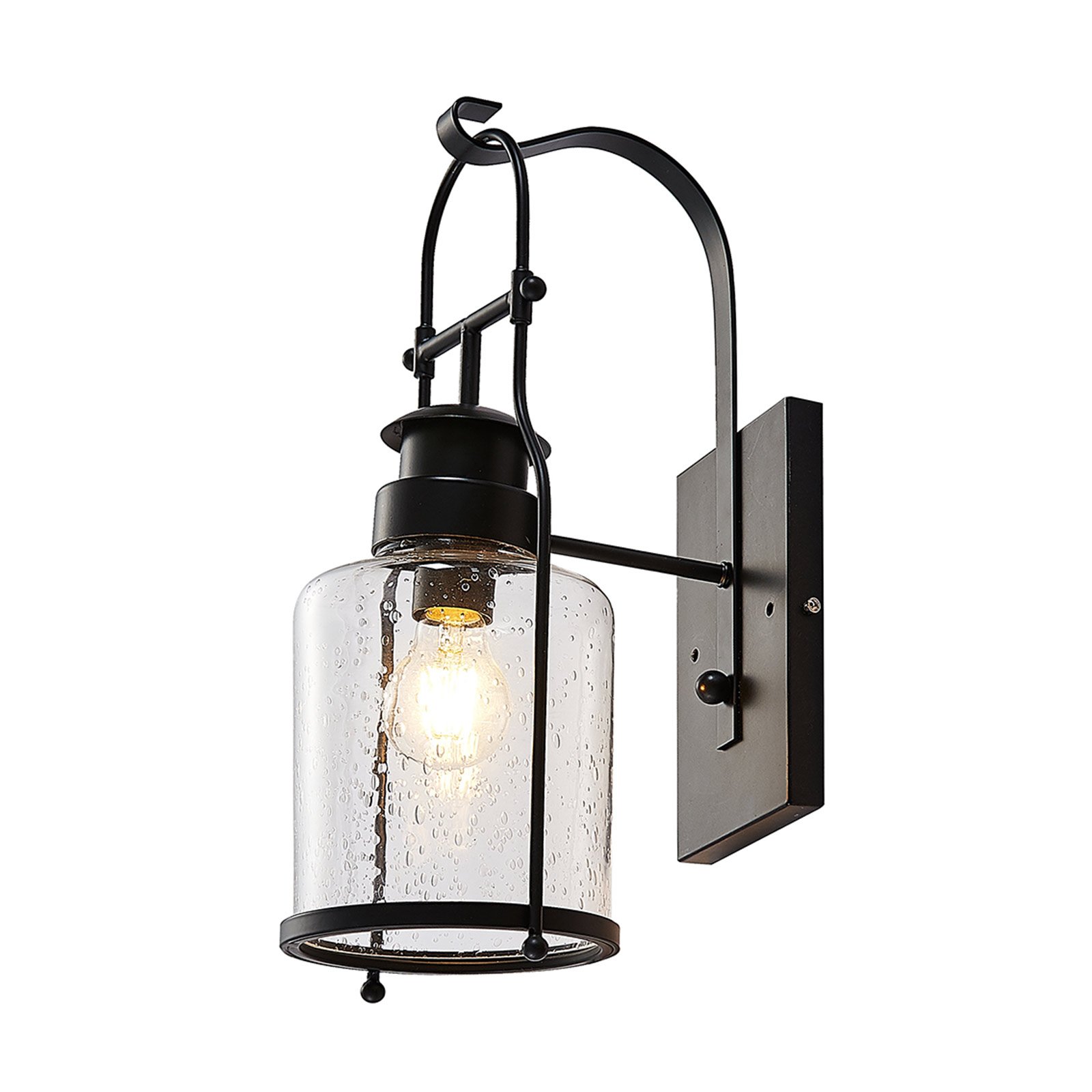 Rozalie Ścienna Lampa Clear/Black - Lindby