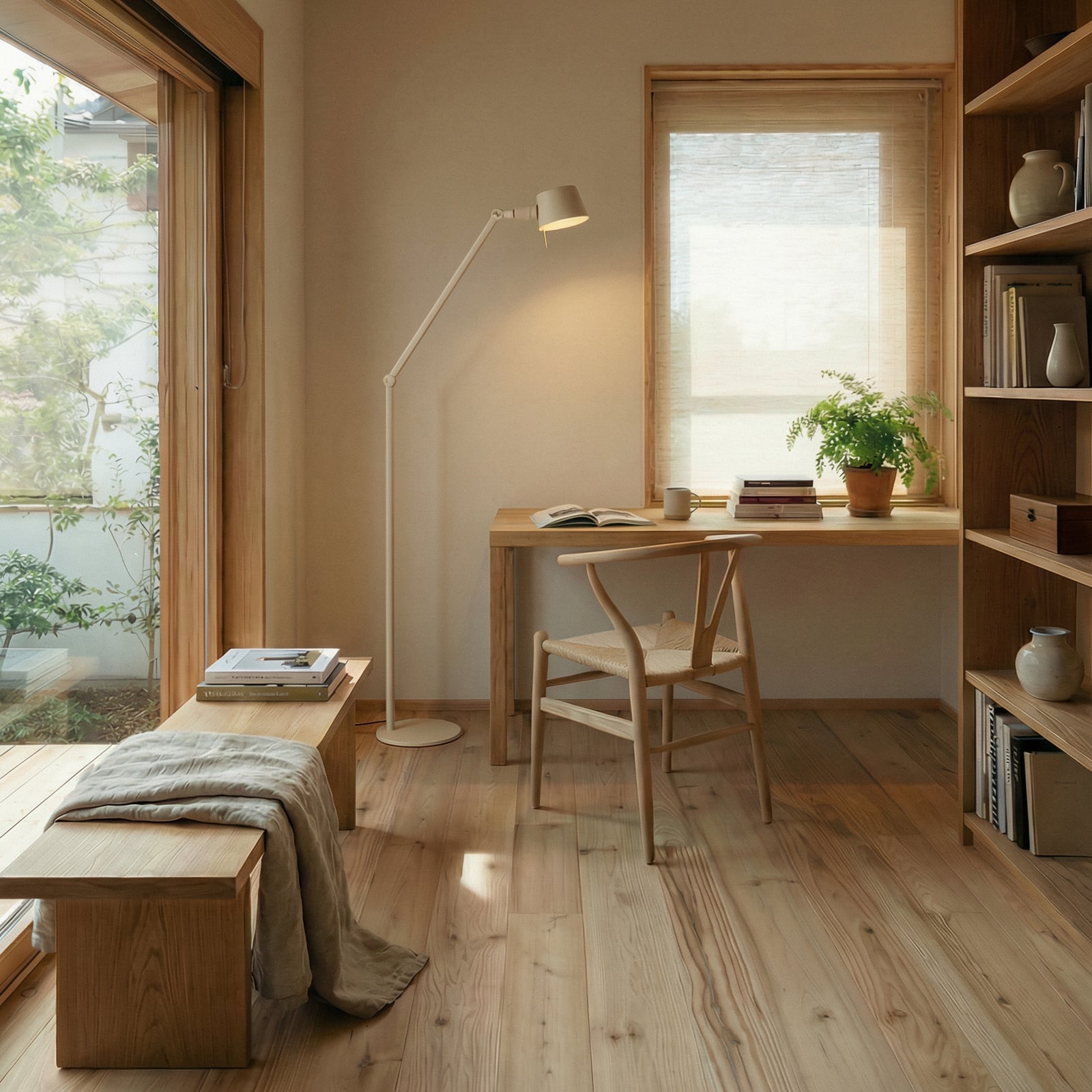 Silka vloerlamp, 173 cm, beige, verstelbaar, E27 - Lucande