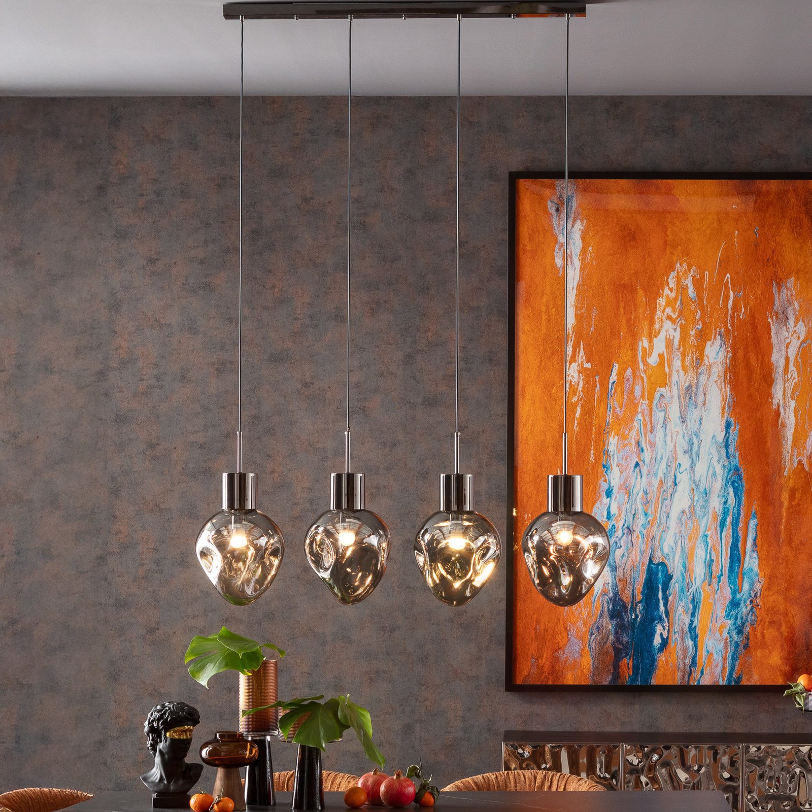 Kare pakabinamas šviestuvas „Supernova“, dūminė pilka spalva, 110 cm, E27 Kare pakabinamas šviestuvas „Supernova“, dūminė pilka spalva, 110 cm, E27