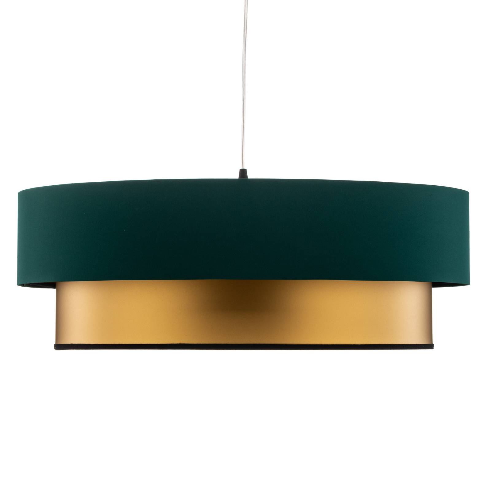 Lampa wisząca Dorina, zielona/złota Ø 60cm
