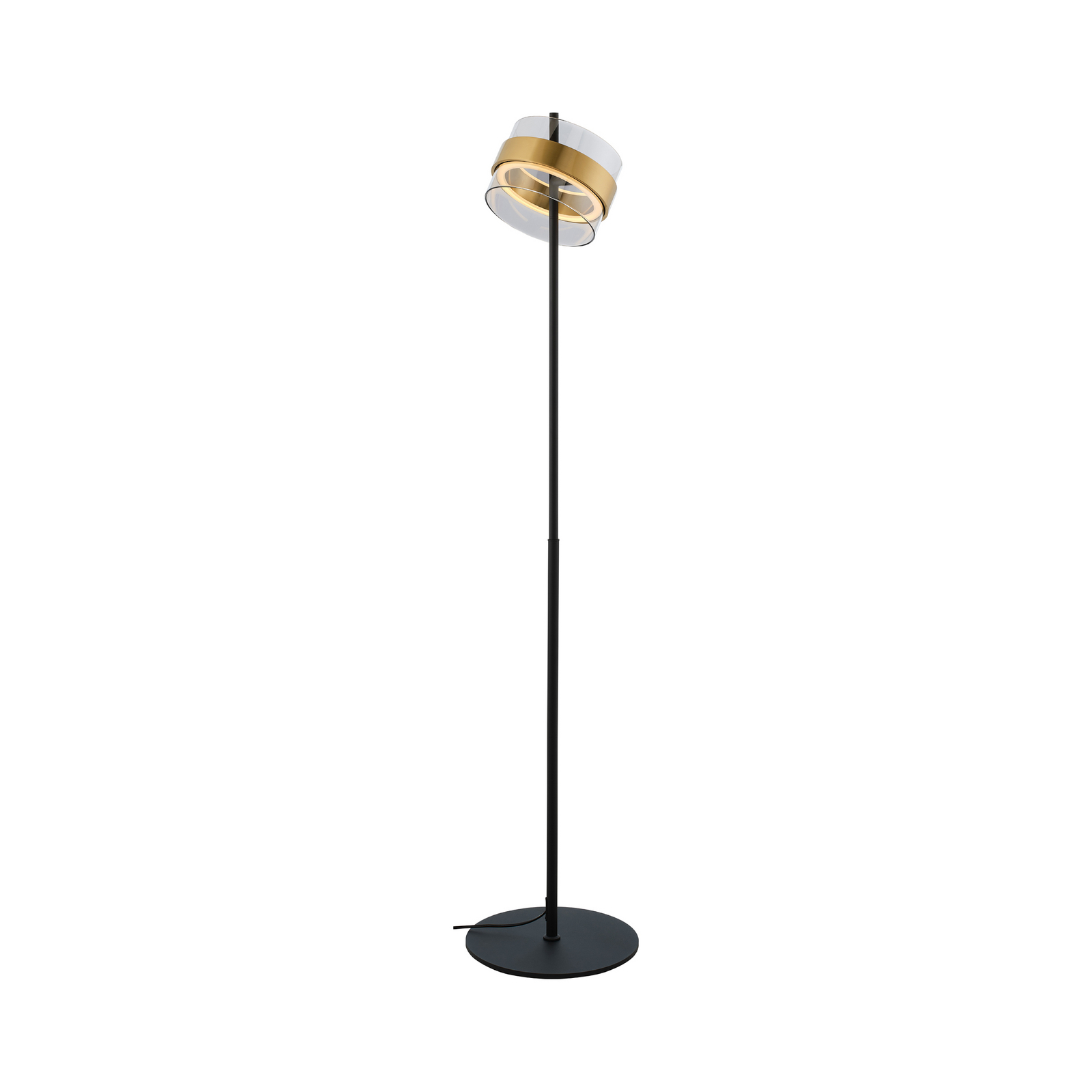 LED стояща лампа Inside, месингов цвят/пушено сив, височина 146 cm