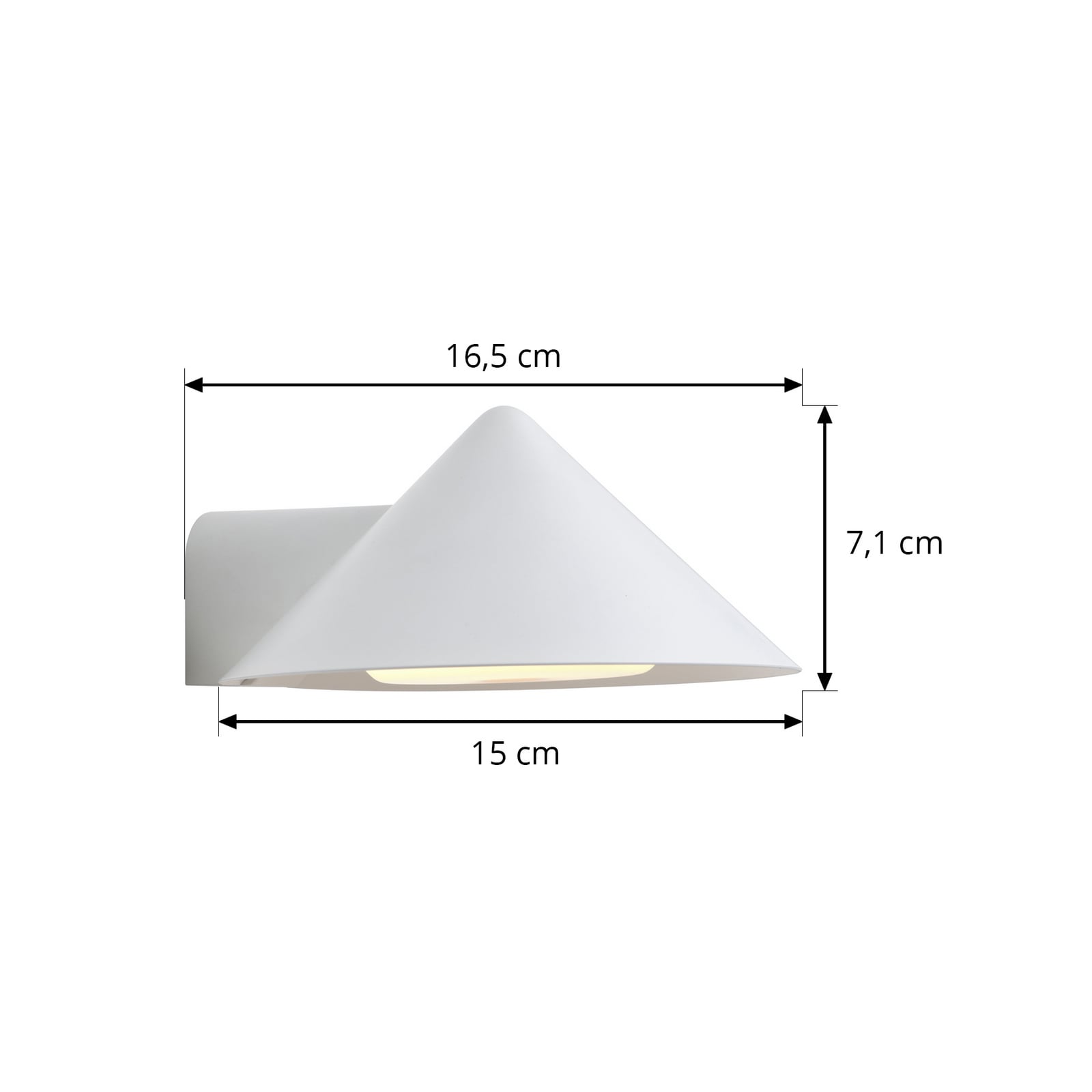 FRANDSEN LED-lampa ścienna na akumulator, biała, szerokość 15 cm