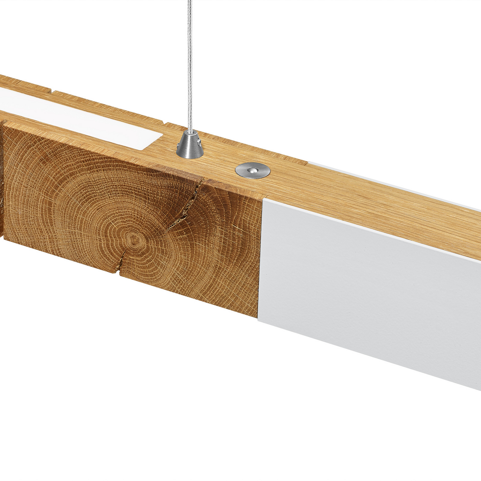 HerzBlut Lampă suspendată LED Lana del bianco lemn dimabil - Camera de zi / sufragerie - modern - stejar alb uns cu ulei