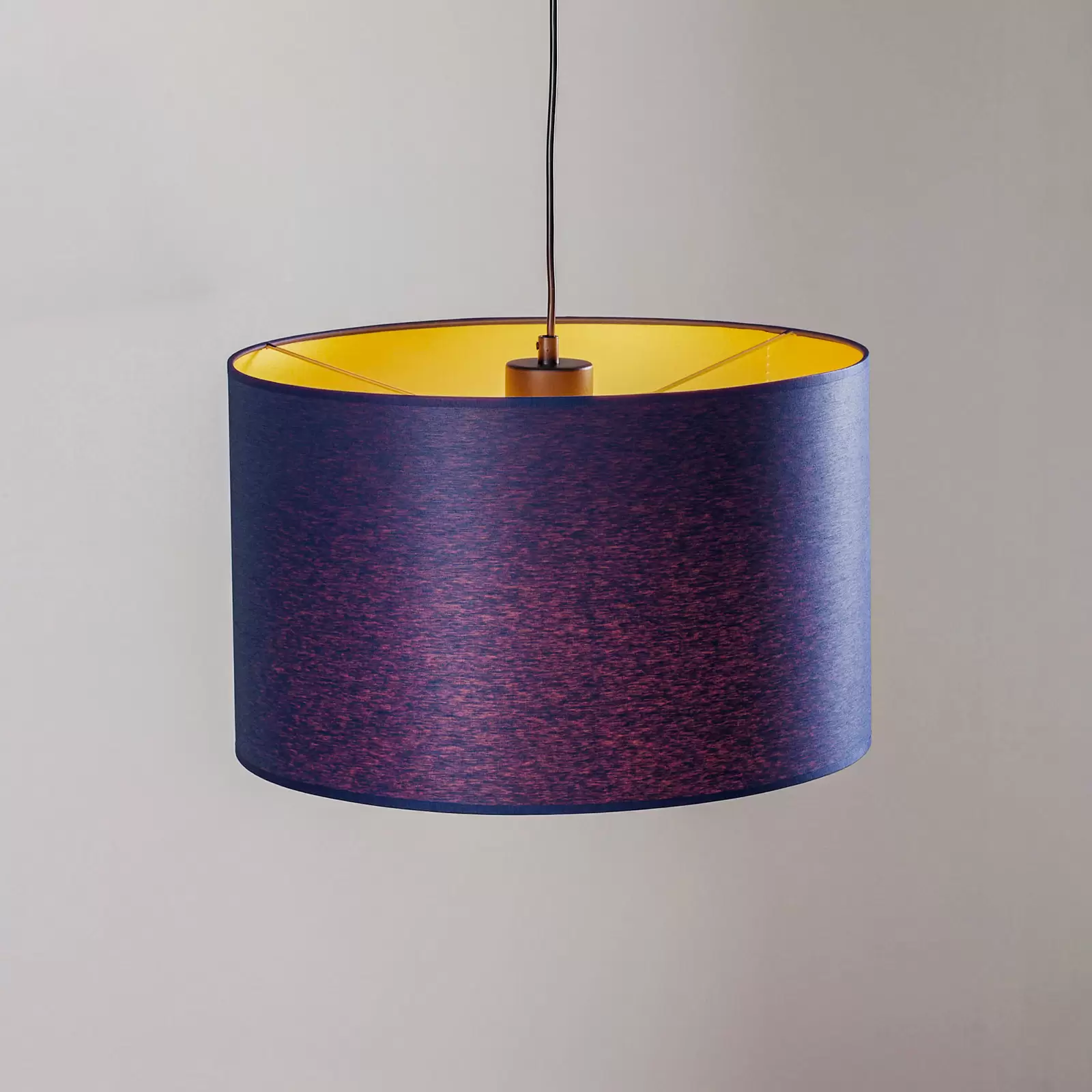 Lampada da tavolo Soho, cilindro alta 56cm blu/oro