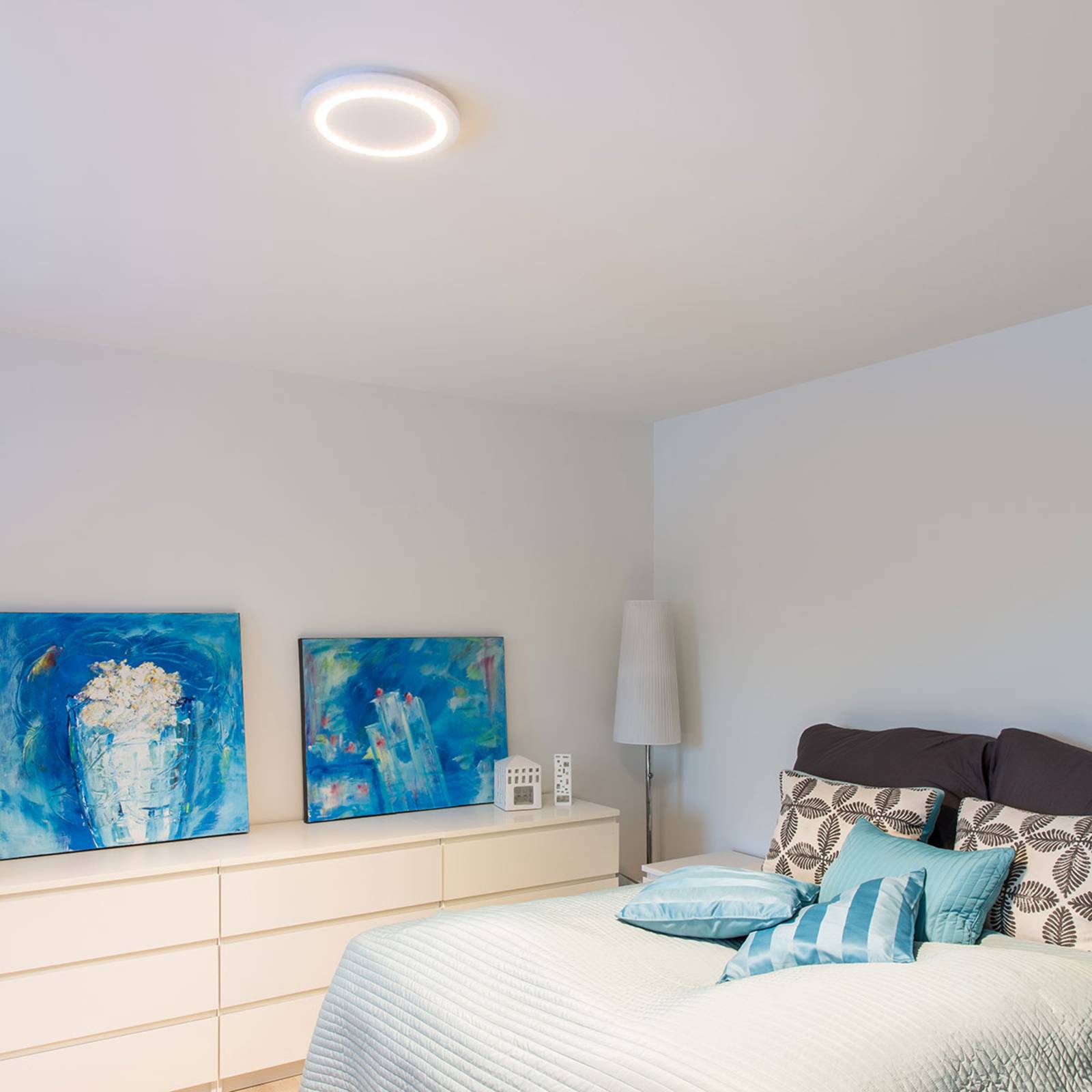 The Light Group LED Ceiling Light - Living / Dining Room - Flush Ceiling Light - dimmable - Modern - White