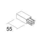 Ivela power feed left SQUARE 48 V, white, plastic