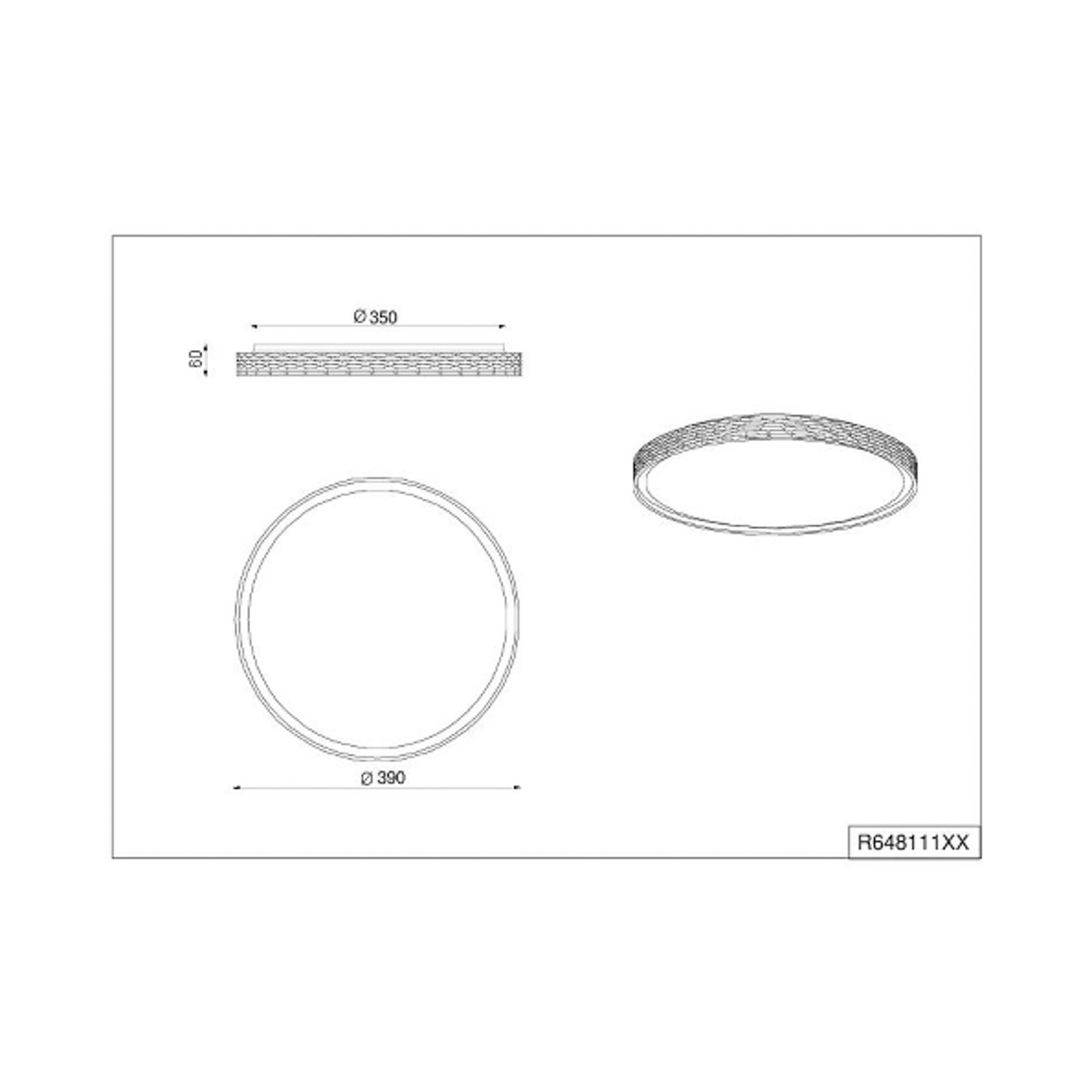 Varda LED ceiling light, white, Ø 39 cm, remote control