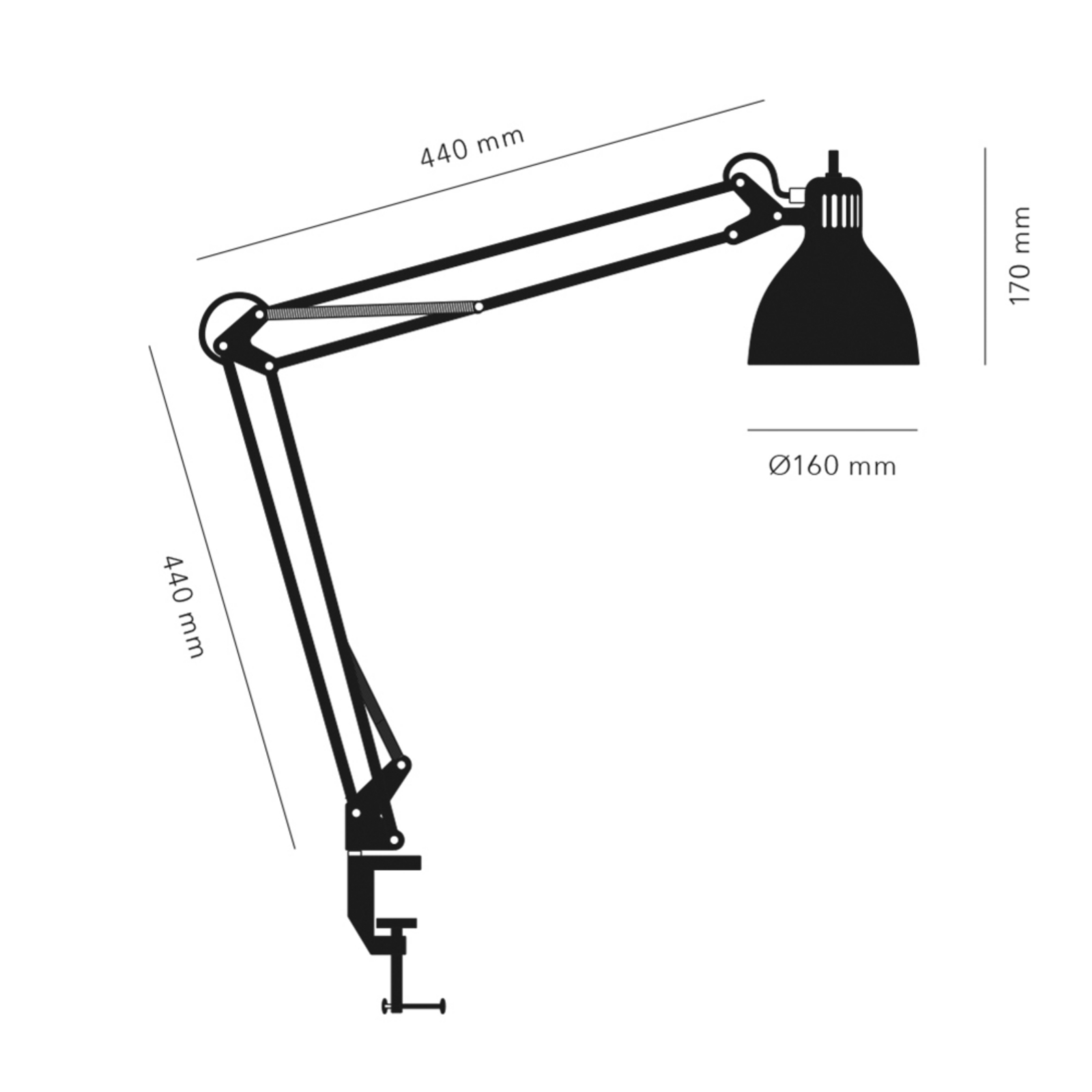 Archi T2 Lampă de Masă w/Base Black/Gold - LNORDIC LIVING