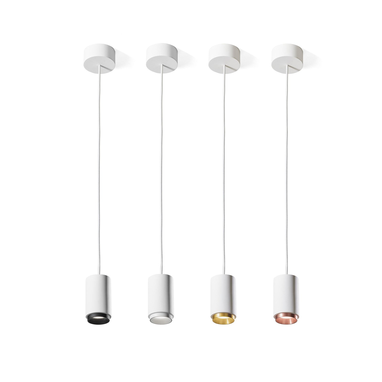 Propilei pendant light, white/black/brass/copper, plaster