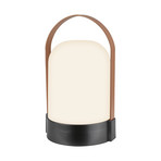 LED-Akku-Tischlampe ASA BIG, anthrazit/braun Höhe 24 cm IP44