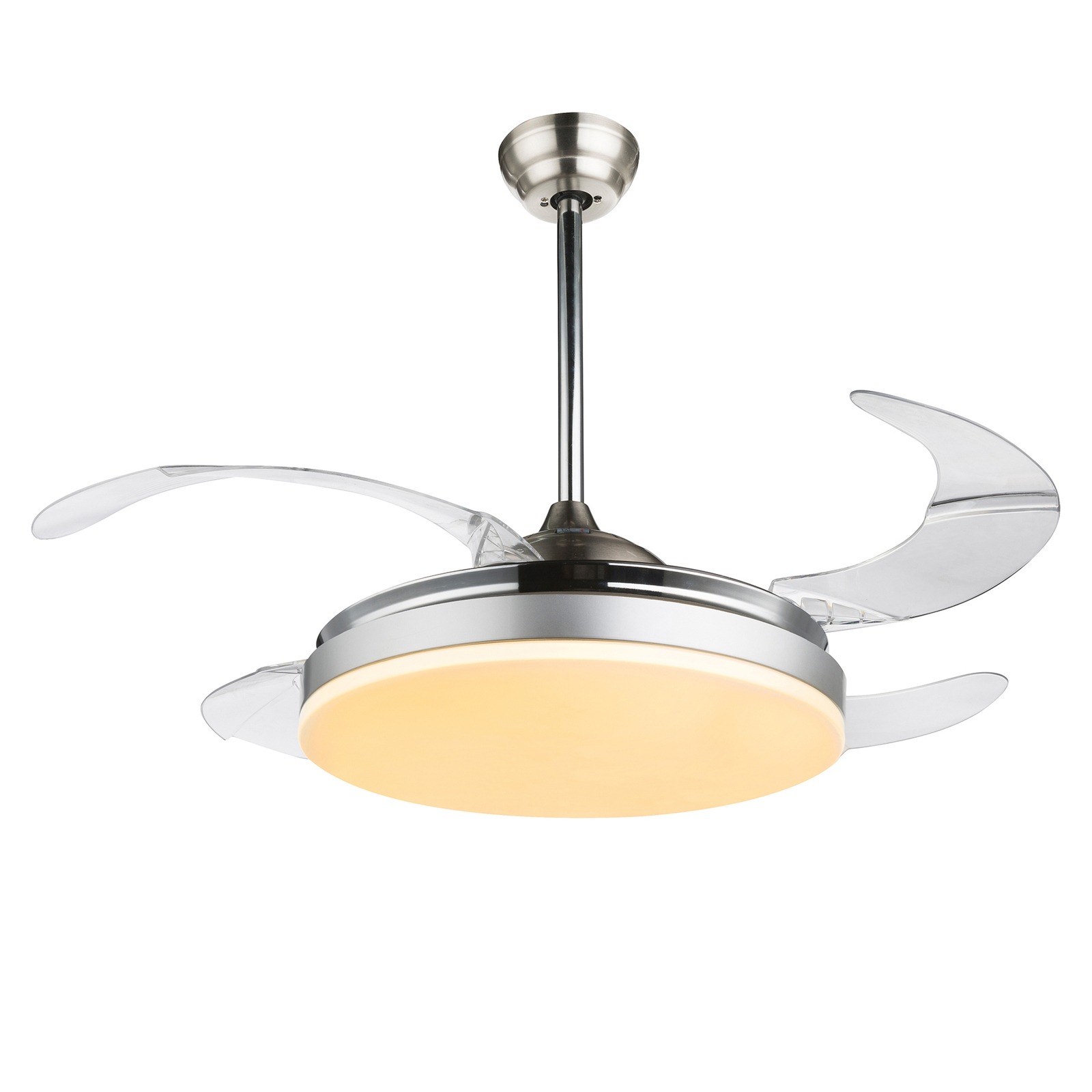 Cabrera LED ceiling fan, CCT, matt nickel