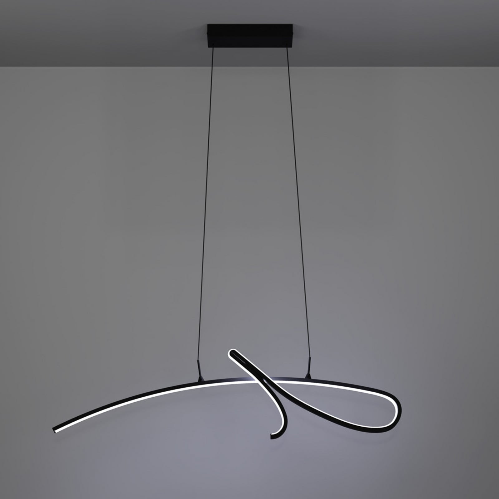 Suspension LED EGLO CARDONCITO, noire, longueur 96 cm, CCT