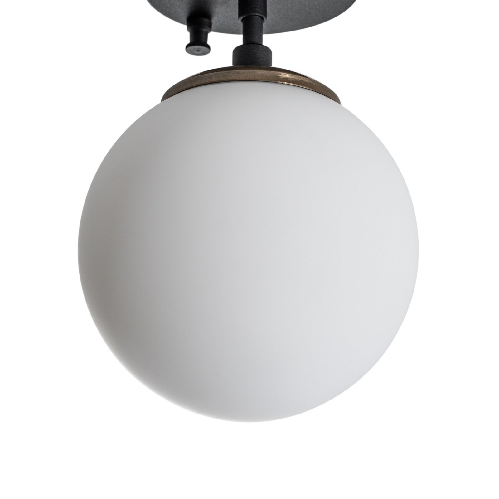 Plafonieră Atmaca, 1 bec, negru, sticlă, Ø 15 cm