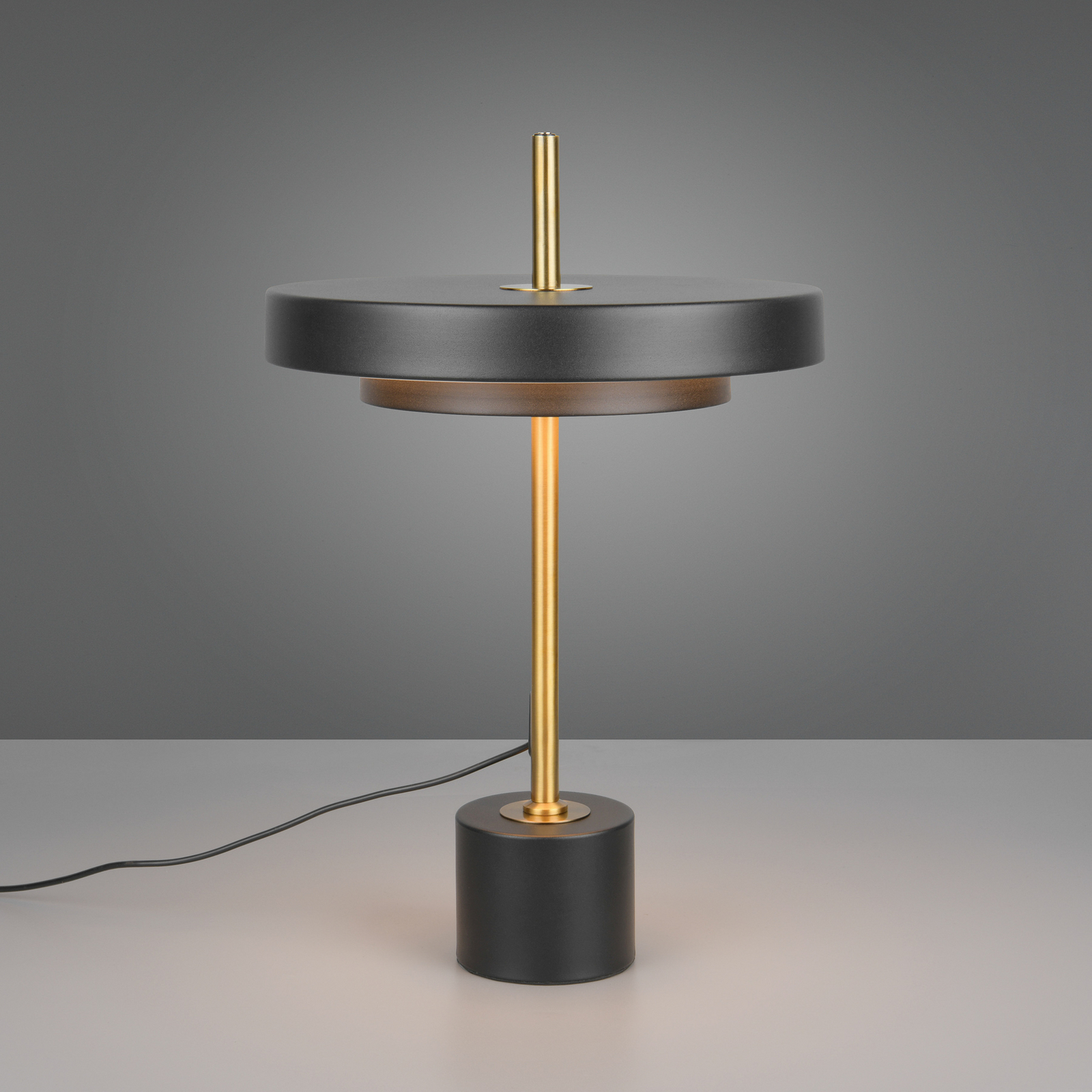 Lampada LED da tavolo Keaton, nero/oro, altezza 45 cm, CCT Lampada LED da tavolo Keaton, nero/oro, altezza 45 cm, CCT