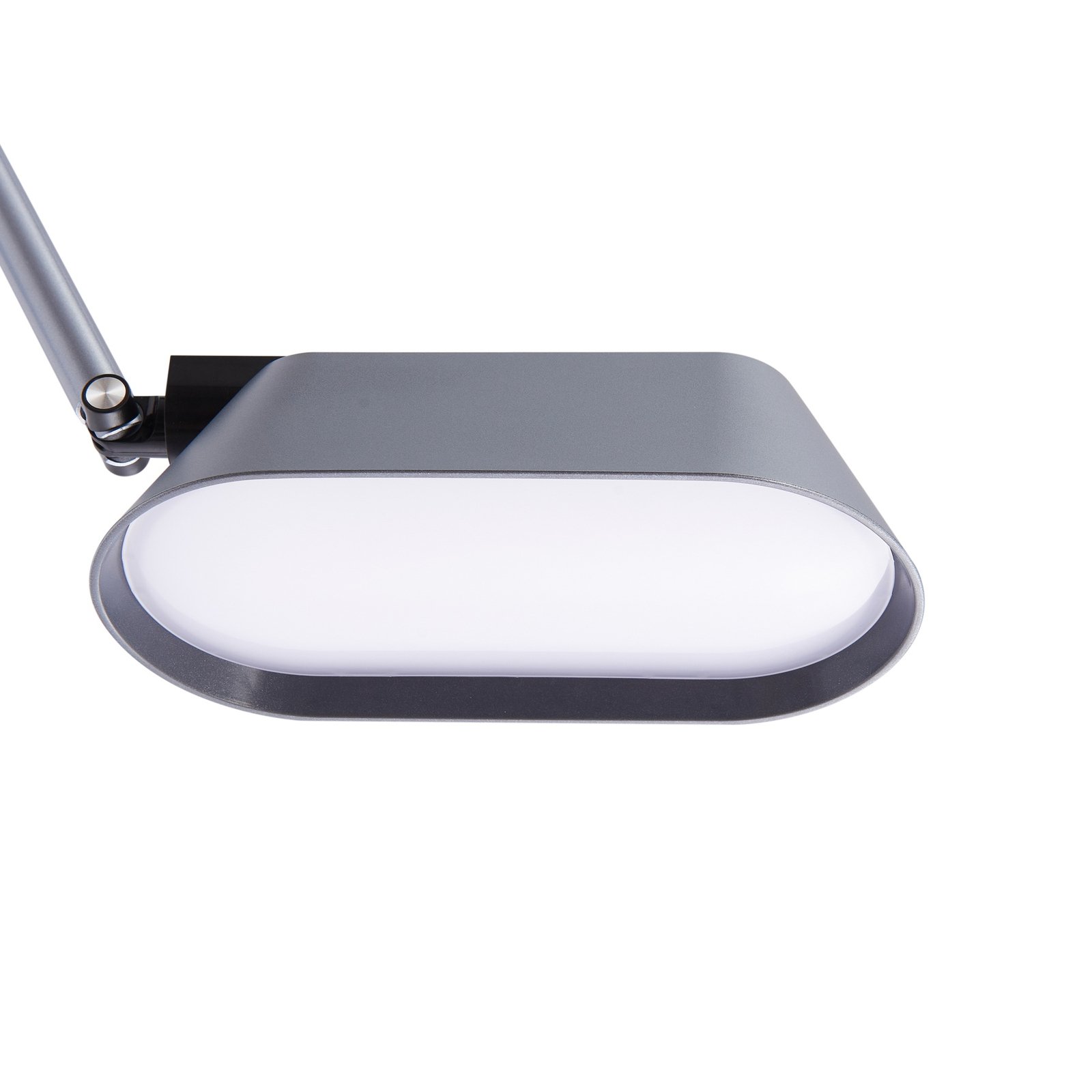 Lindby LED tafellamp Thies, grijs, ABS, hoogte 78cm, dimbaar