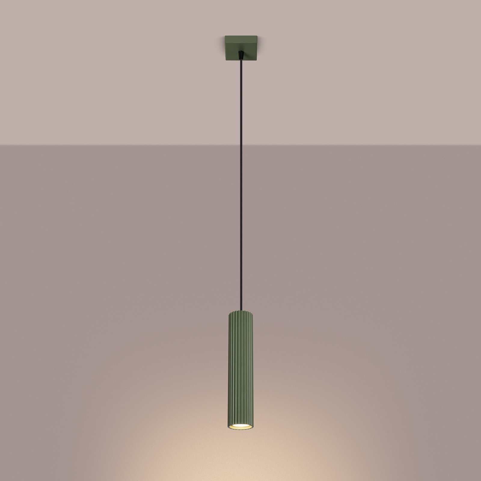 Piekaramais gaismeklis ALORA, olīvu zaļš, Ø 8 cm, metāls, GU10