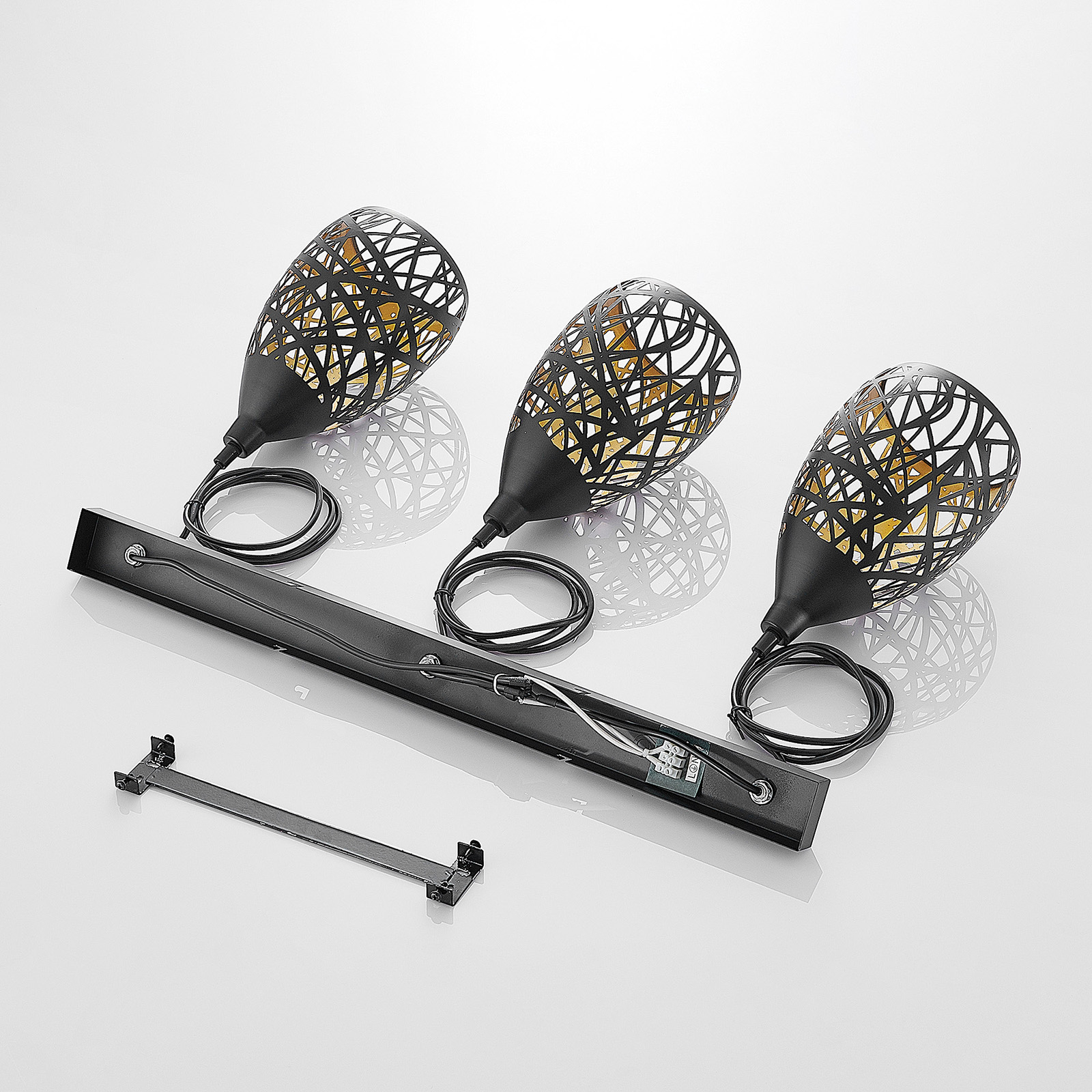 Marcello 3 Závěsné Světlo Black/Gold - Lindby