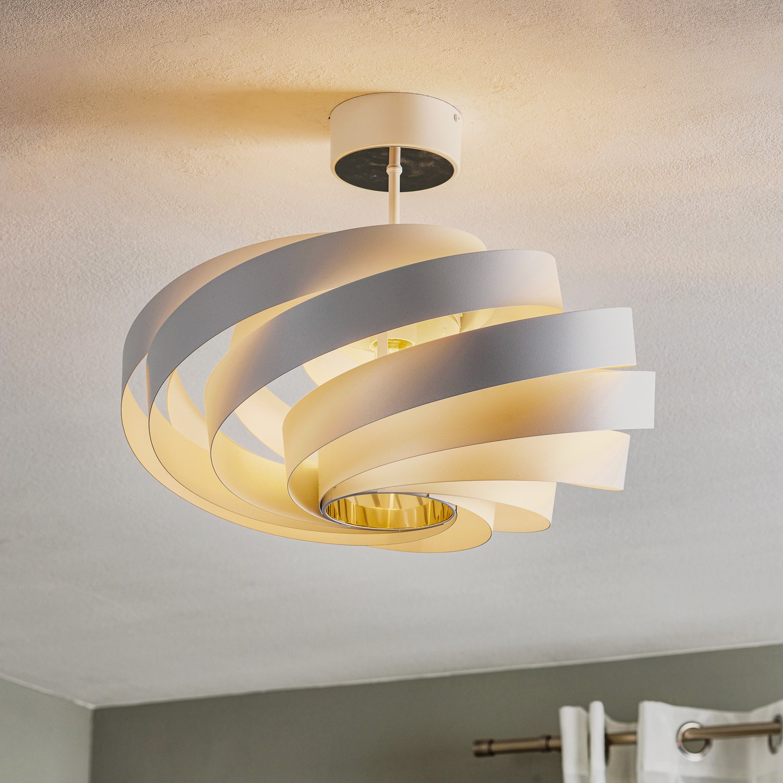 Vento ceiling light, white, metal, Ø 50 cm