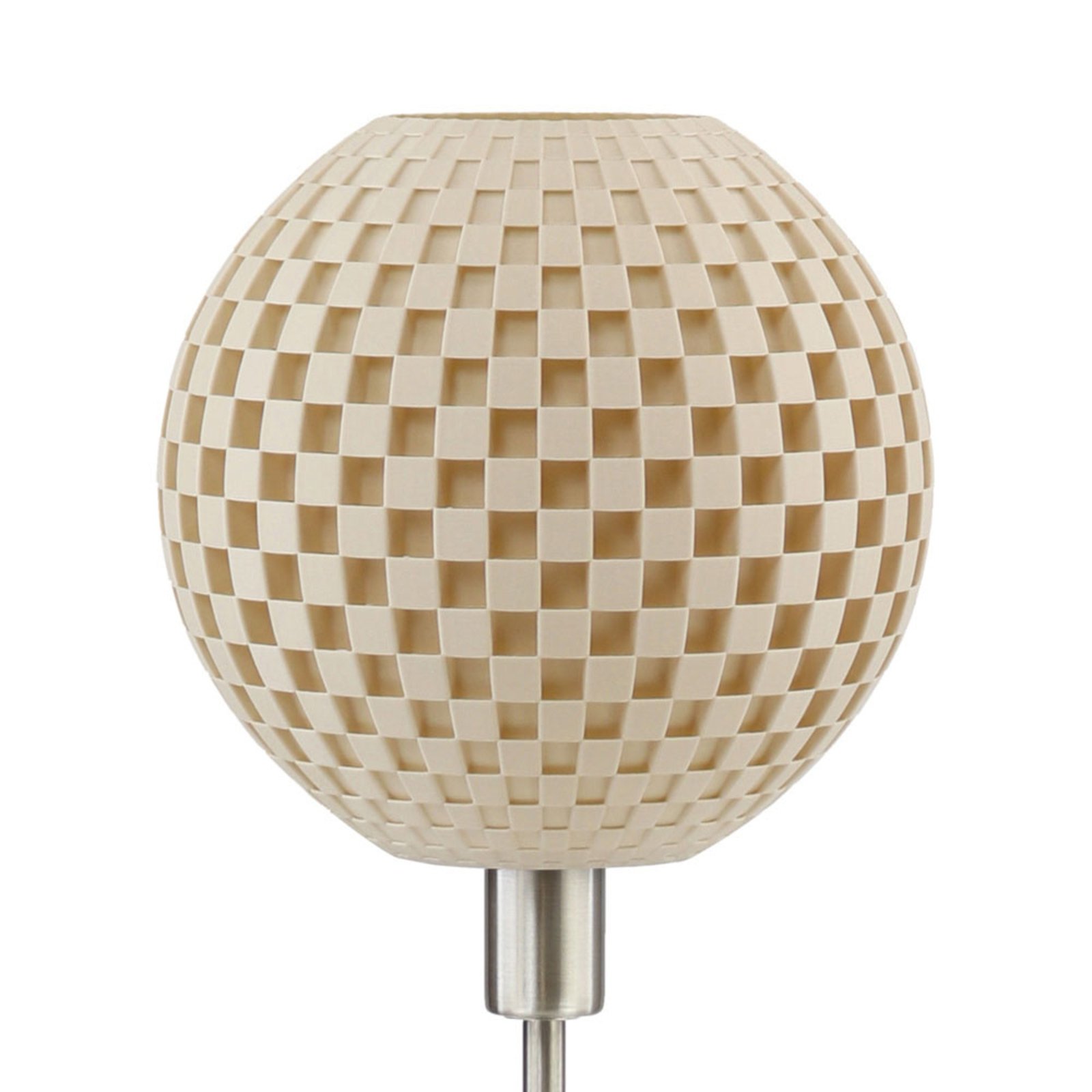 Настолна лампа плетена топка с основа, бежова