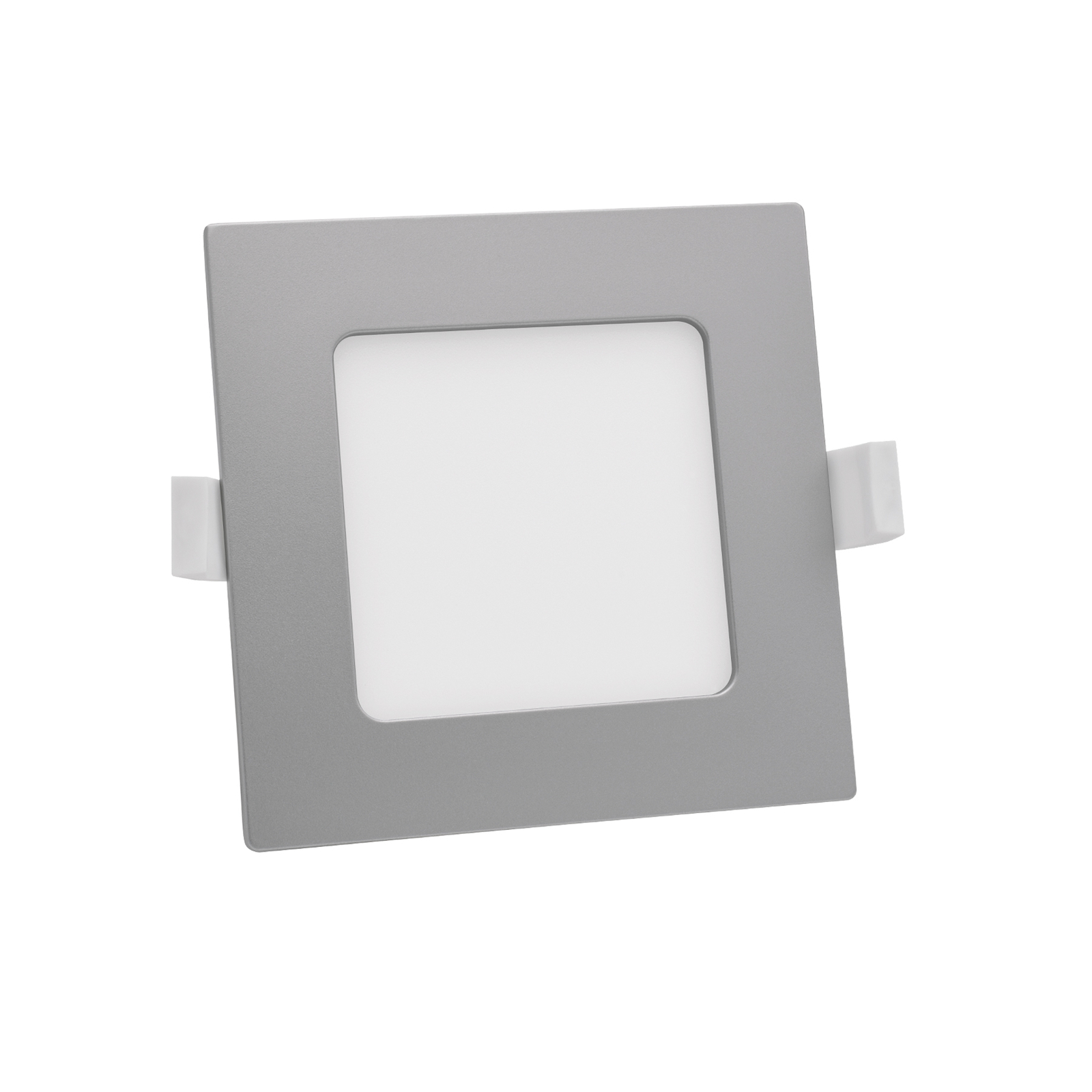 Prios LED-Einbaulampe Helina, silber, IP44, 22 cm