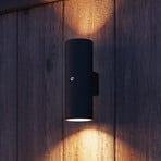 Calex Pavia GU10 outdoor wall light, up/down, black, sensor