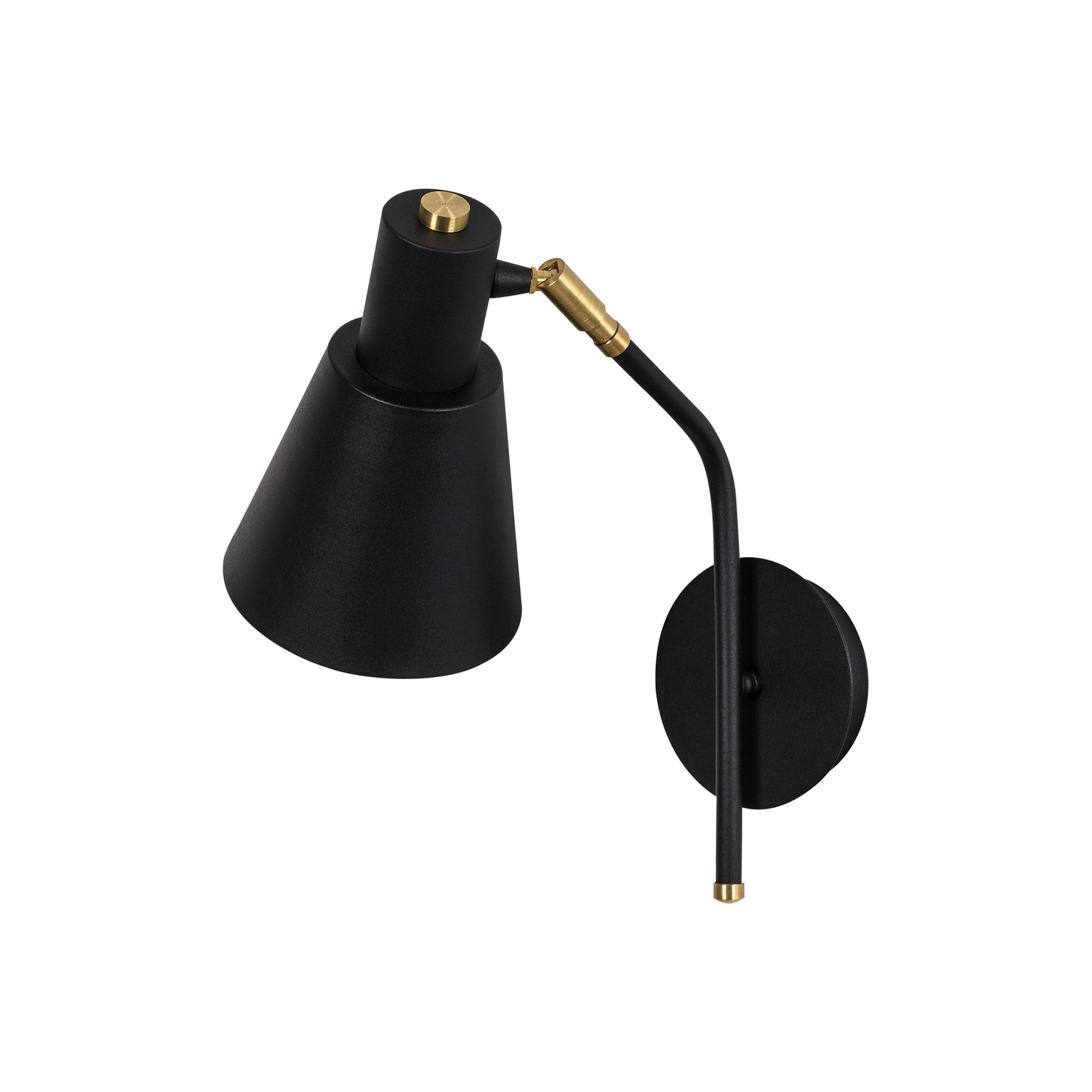 Sivani MR-664 væglampe, 1 lyskilde, sort/guld