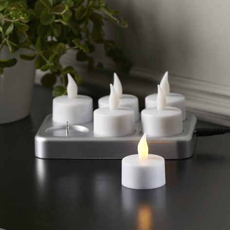 Wiederaufladbares Teelicht T-Light LED 6er-Set