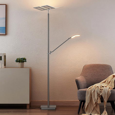 Lucande Hadlee LED-Stehleuchte, nickel
