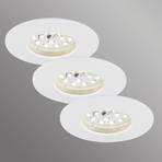 Lámpara empotrable LED Attach Dim, IP44, Set de 3, blanco