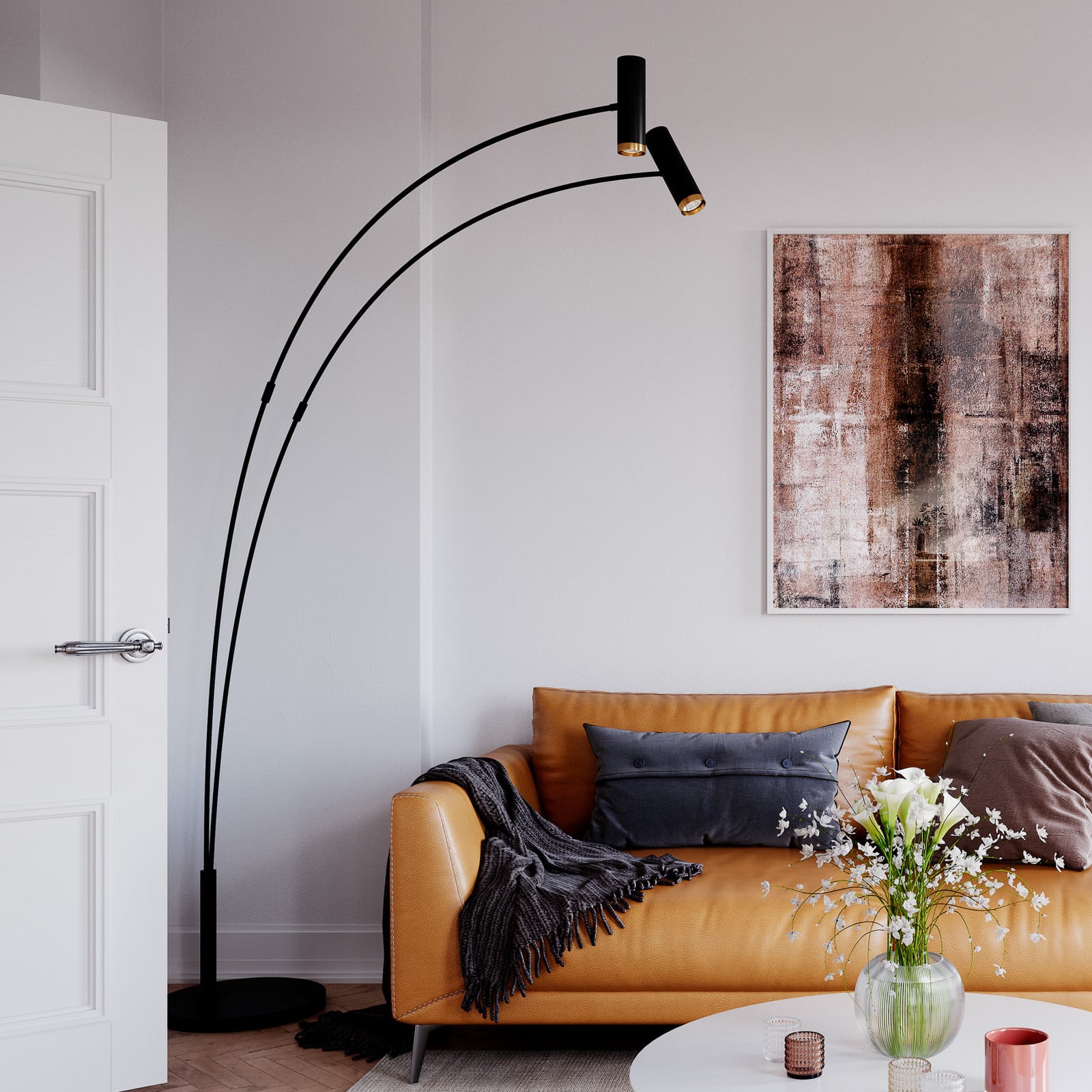 Puls 2 Golvlampa Matt Black By Rydéns - Vardagsrum - Modern - Metall - Med flera ljuskällor | Produkter - Golvlampor | Lampspecialisterna