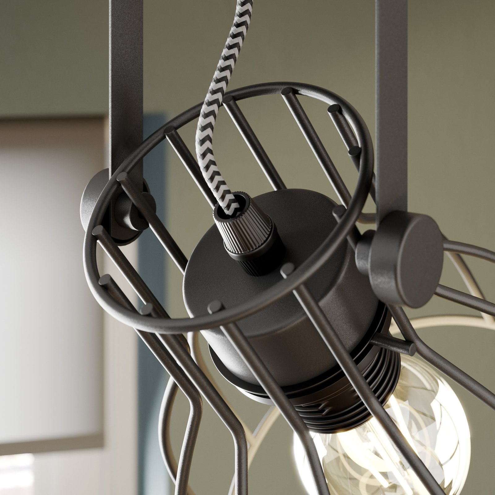 Alano loftslampe, sort, to-lys version