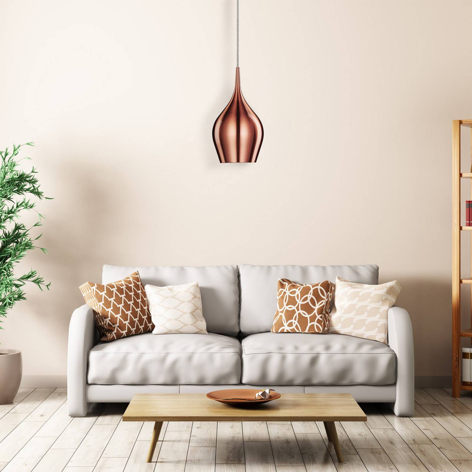 Hängeleuchte Vibrant Ø 12 cm, pink metallisch günstig online kaufen