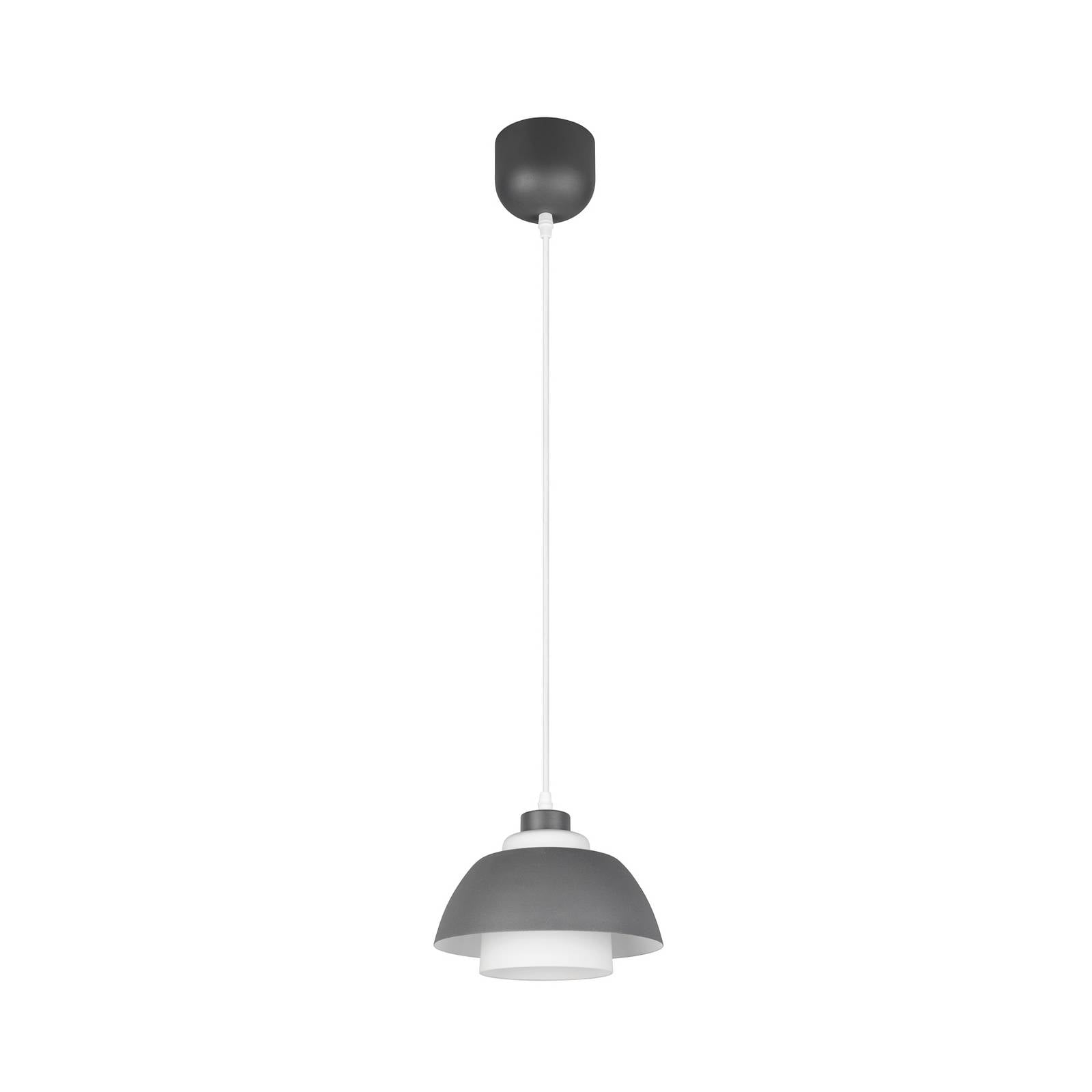 Hängeleuchte Tilos, anthrazit, Ø 23 cm, Metall/Glas, E27