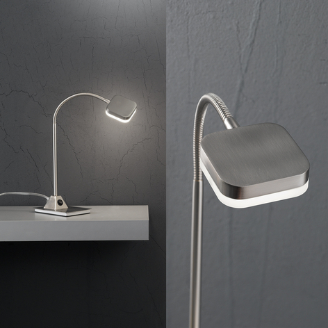 Lampe à poser LED Tobias 5 W nickel mat