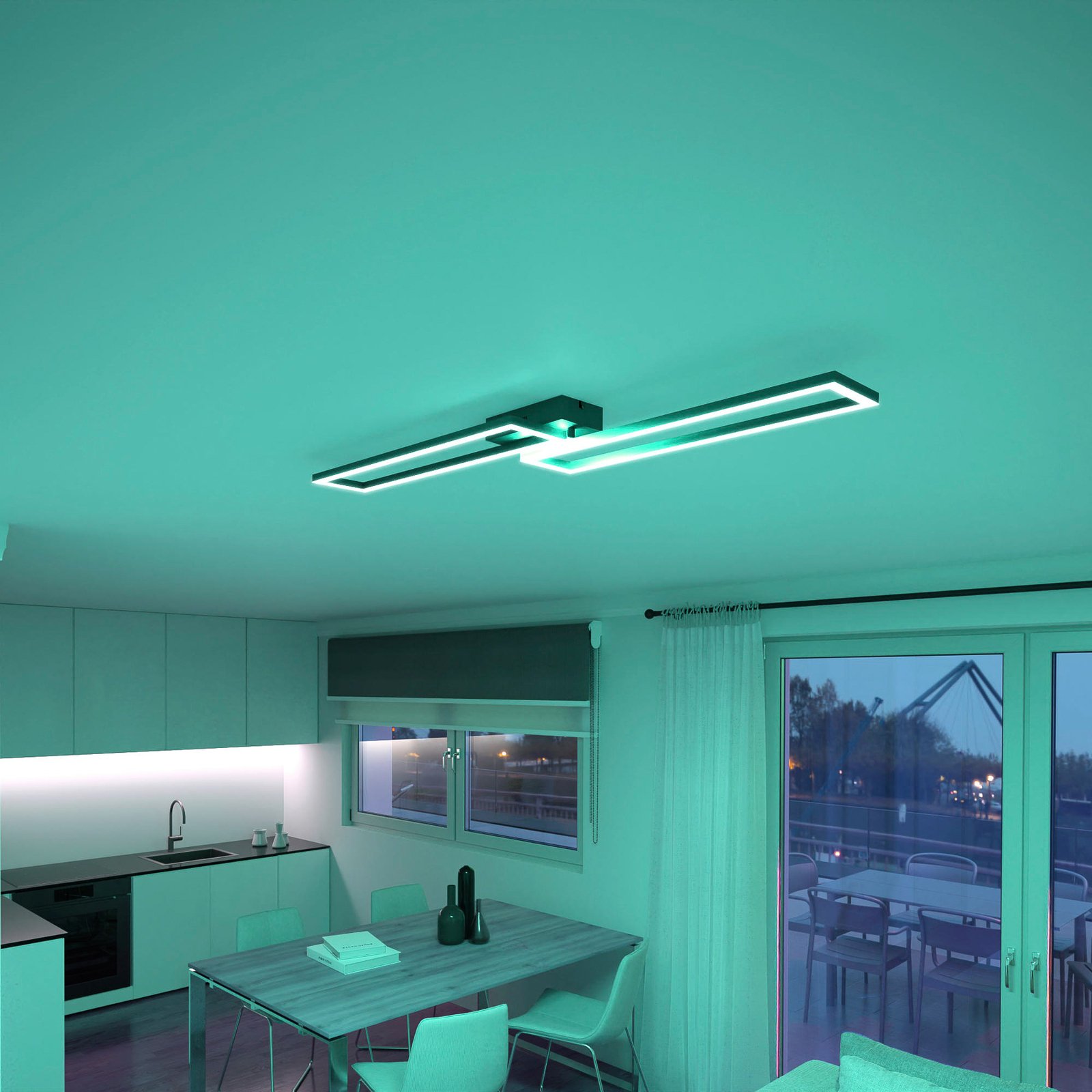 Müller Licht tint LED ceiling light Ciso, RGB, CCT, black