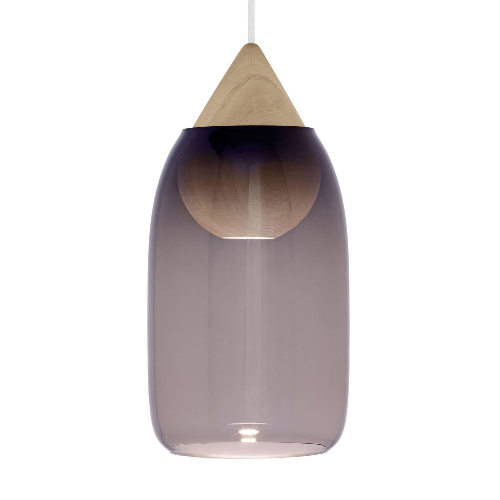 Mater Liuku Drop häng naturträ glas violett