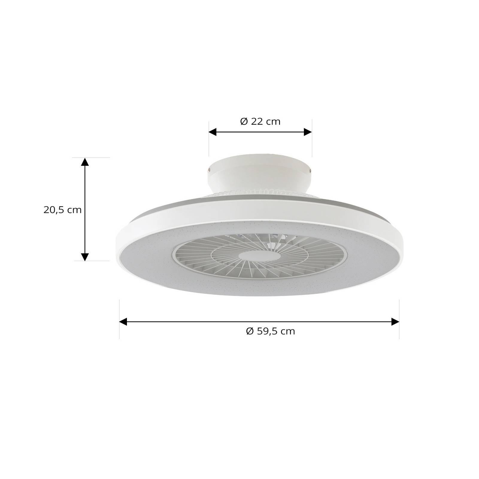 Wentylator sufitowy LED Lindby Smart Paavo, srebrny, cichy, Tuya