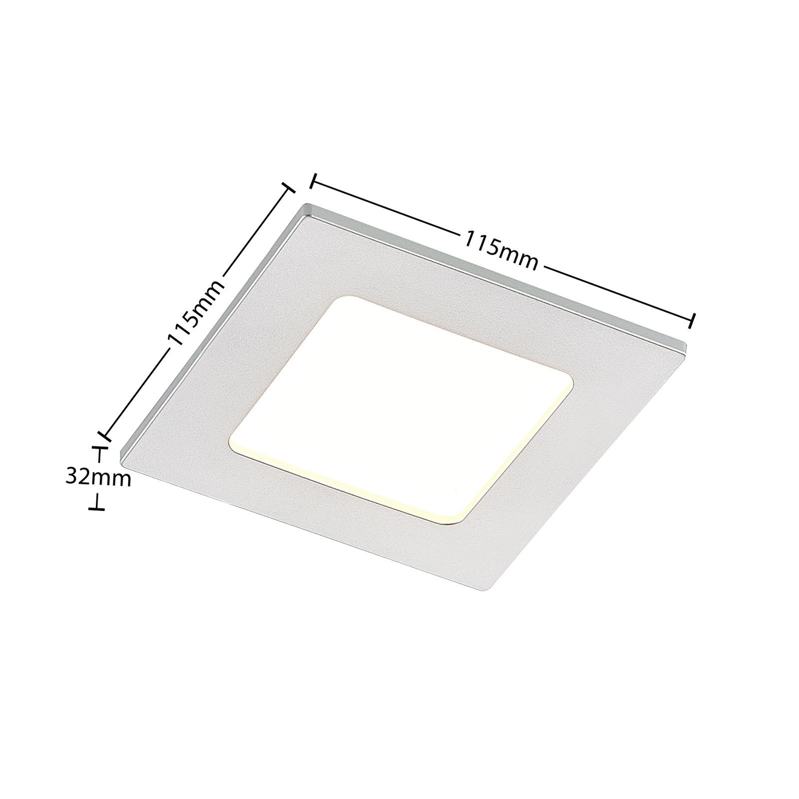 Prios Helina LED-Einbaulampe, silber, 11,5 cm
