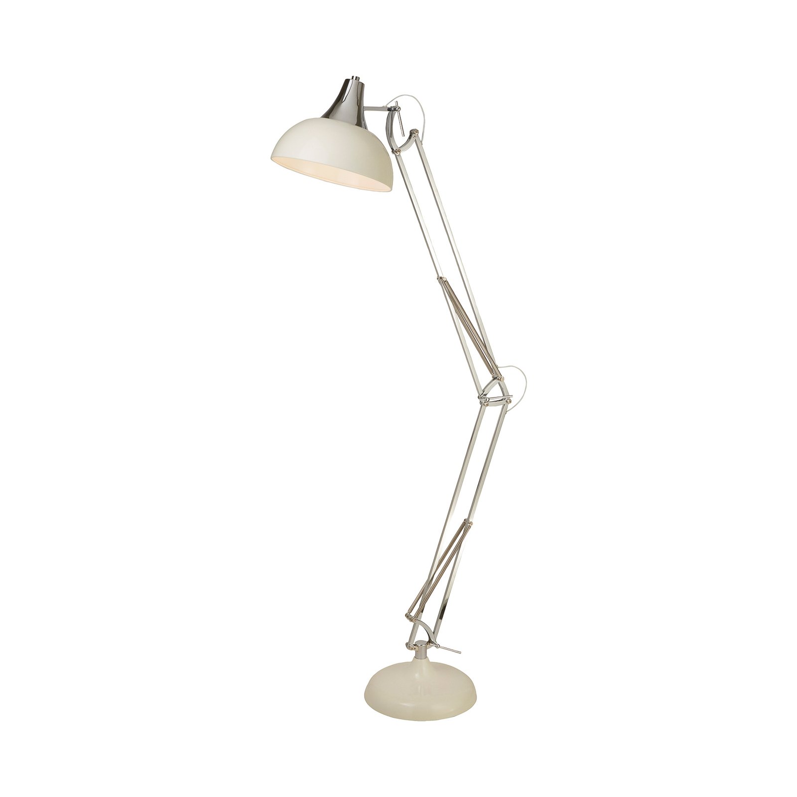 Lampe sur pied Goliath, crème, métal, E27, 170 cm, réglable