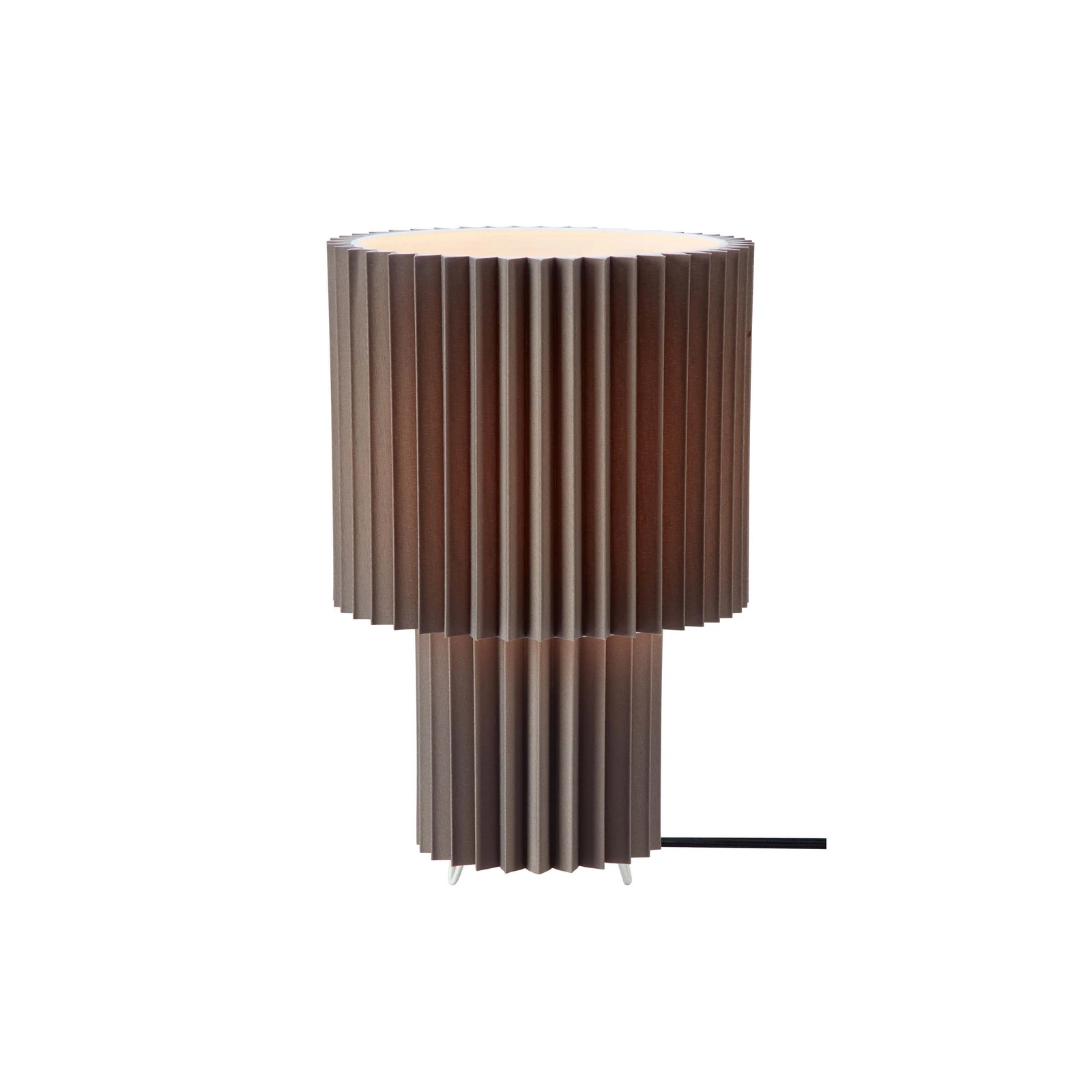 Markslöjd stolna lampa Catis, siva, visina 32 cm, tekstil, E27