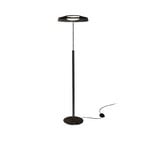 Oluce LED floor lamp Dora, nickel/smoke grey, metal, PMMA