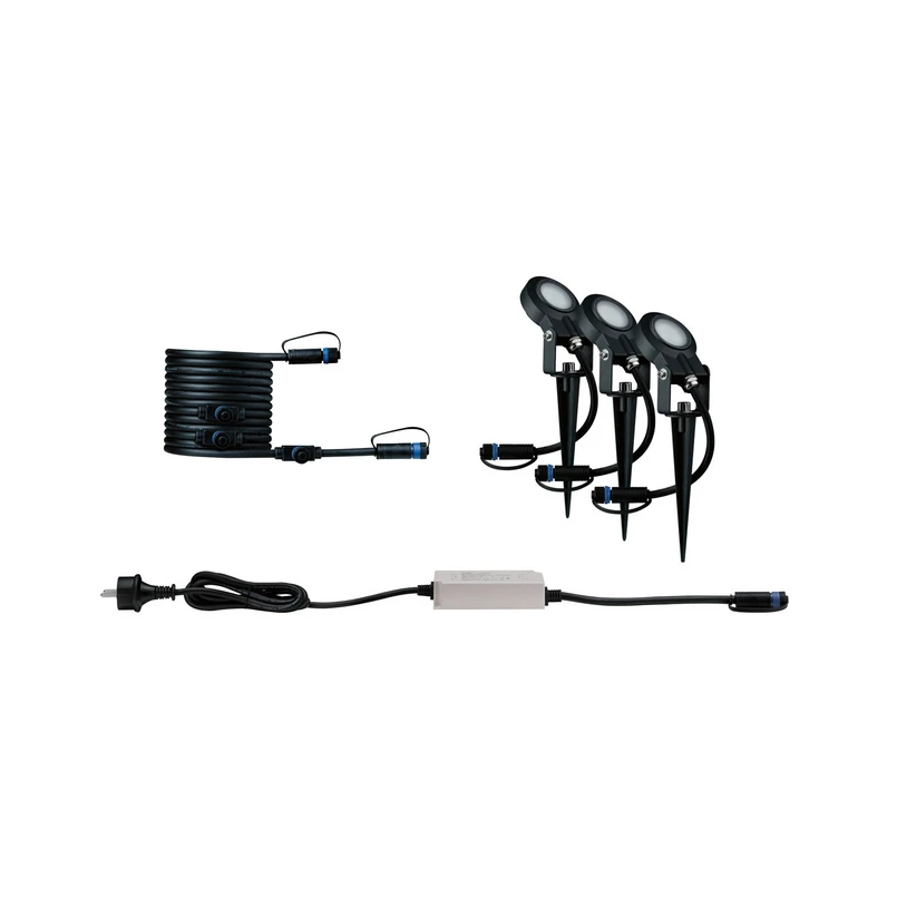 Paulmann - Plug & Shine 3 LED Lampe de Jardin Sting IP67 Anthracite