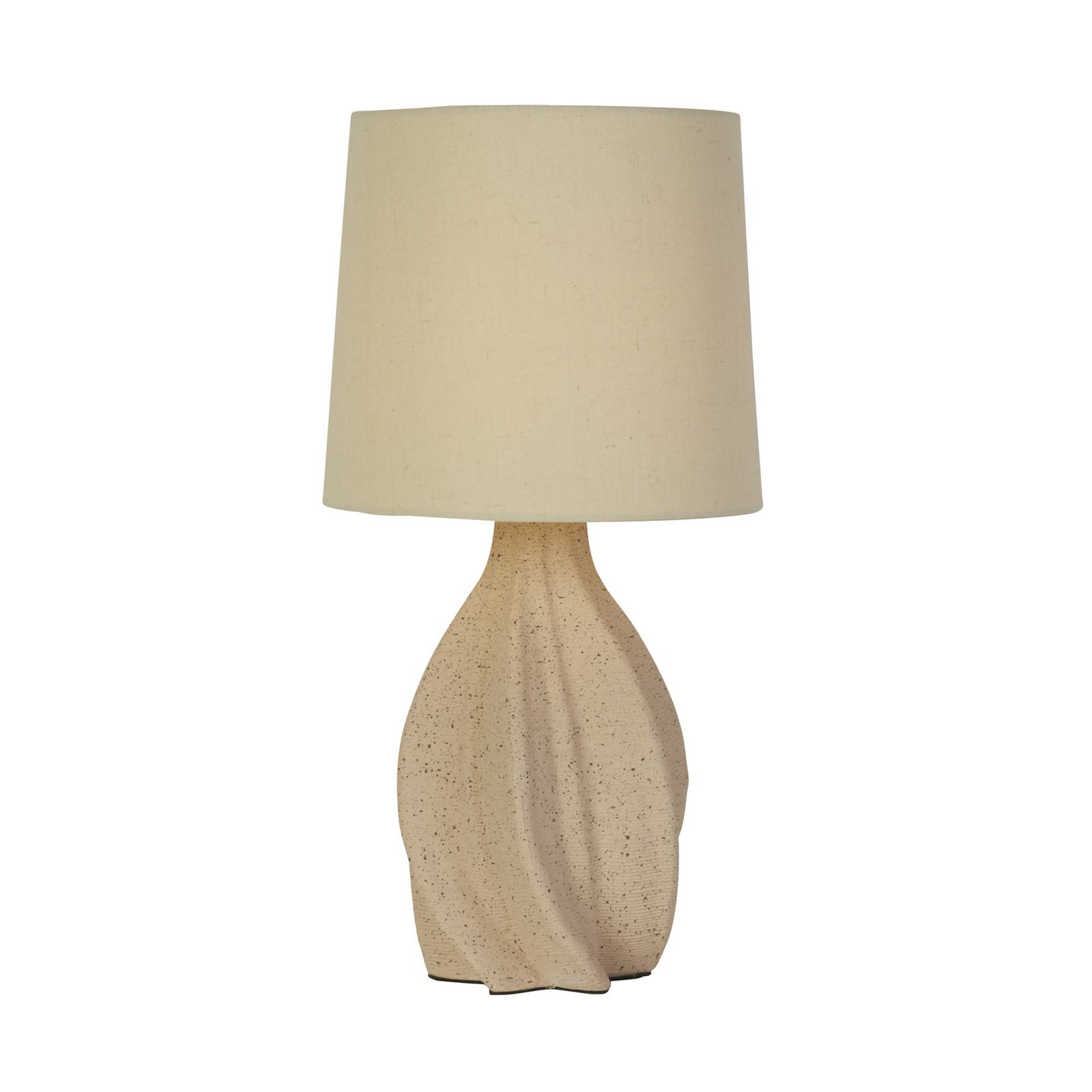 Stolní lampa Twist, béžová, výška 46 cm, textil/keramika