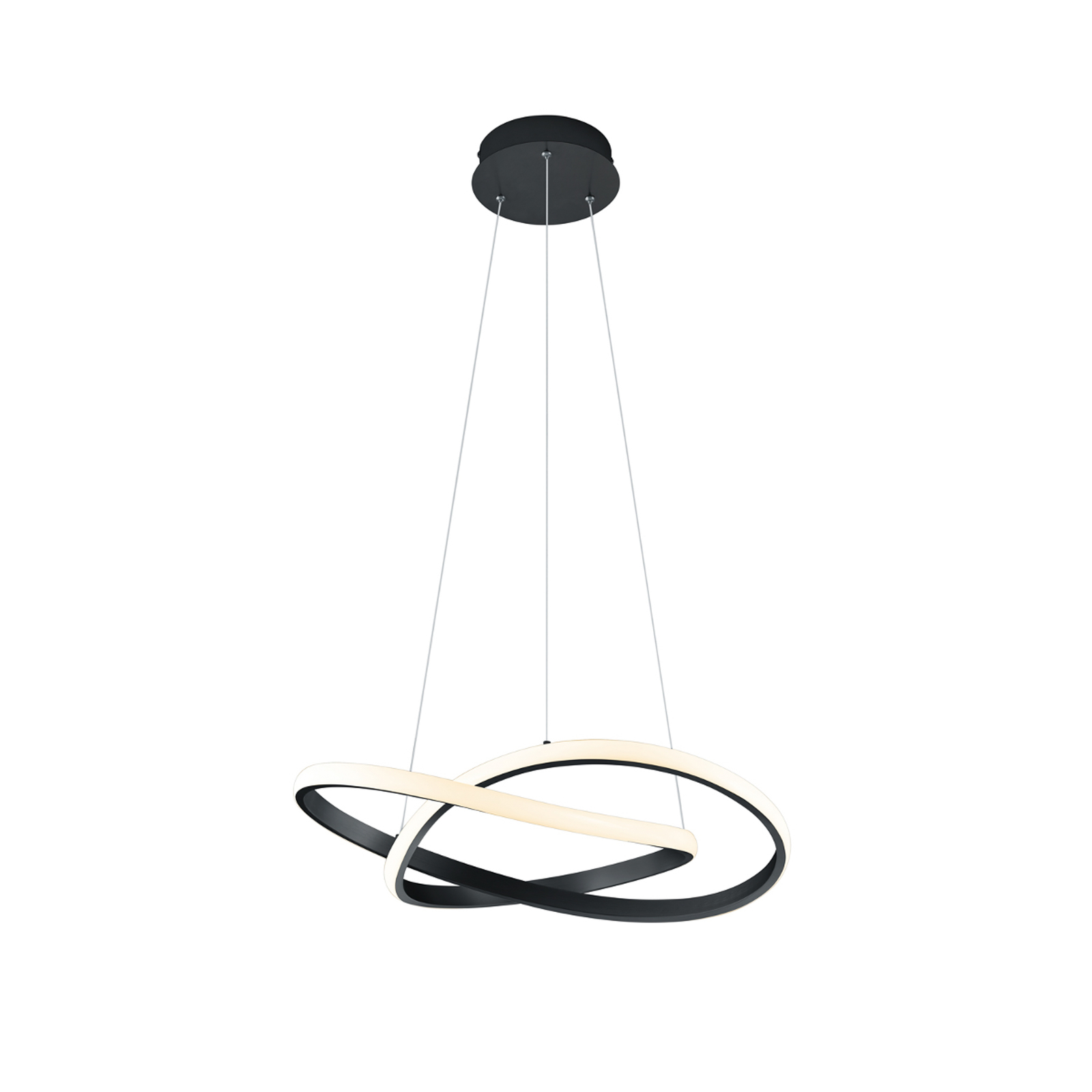 Course LED hanglamp, zwart, 3.000 K, Ø 60 cm, metaal