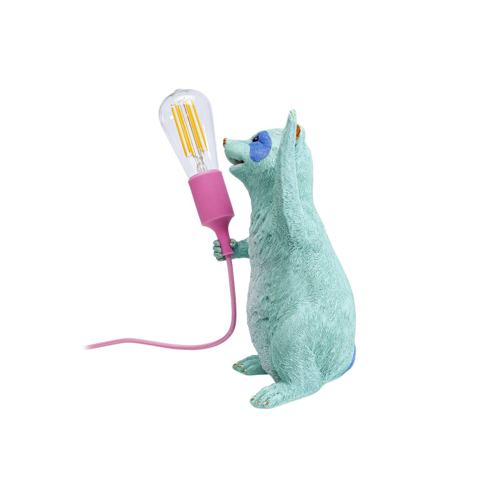 KARE Lampe à poser Racoon, multicolore, résine synthétique, hauteur 31 cm