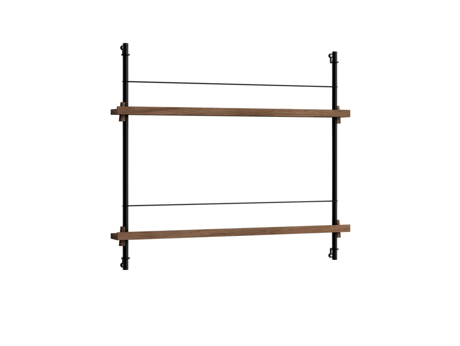 Magazine Shelving Smoked Oak/Black - Moebe