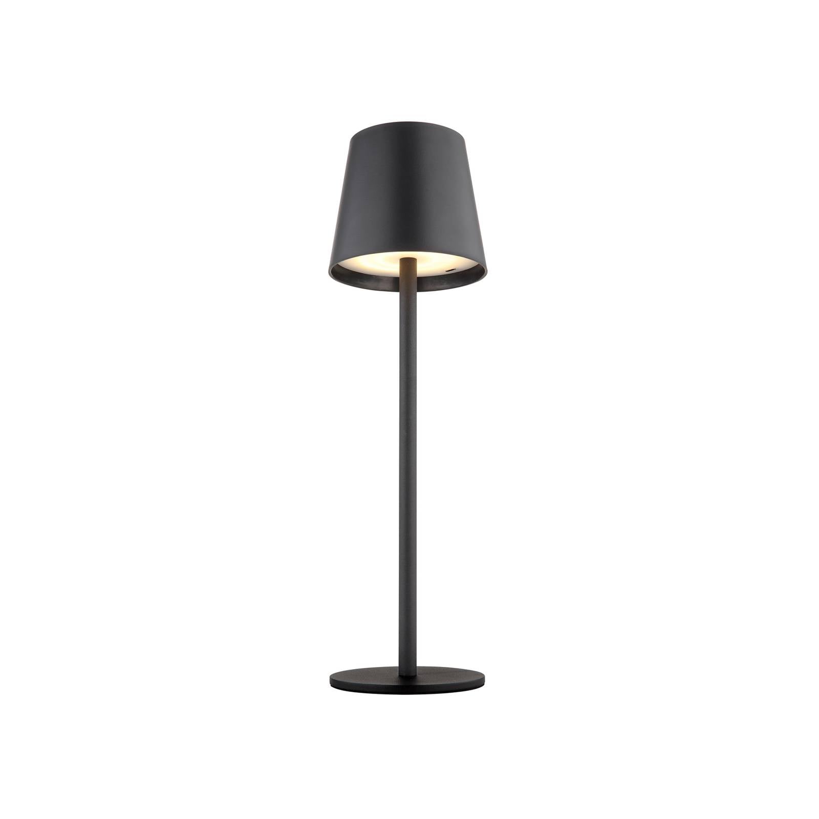 LED-Akku-Tischlampe Vannie, schwarz, Höhe 36 cm, IP44