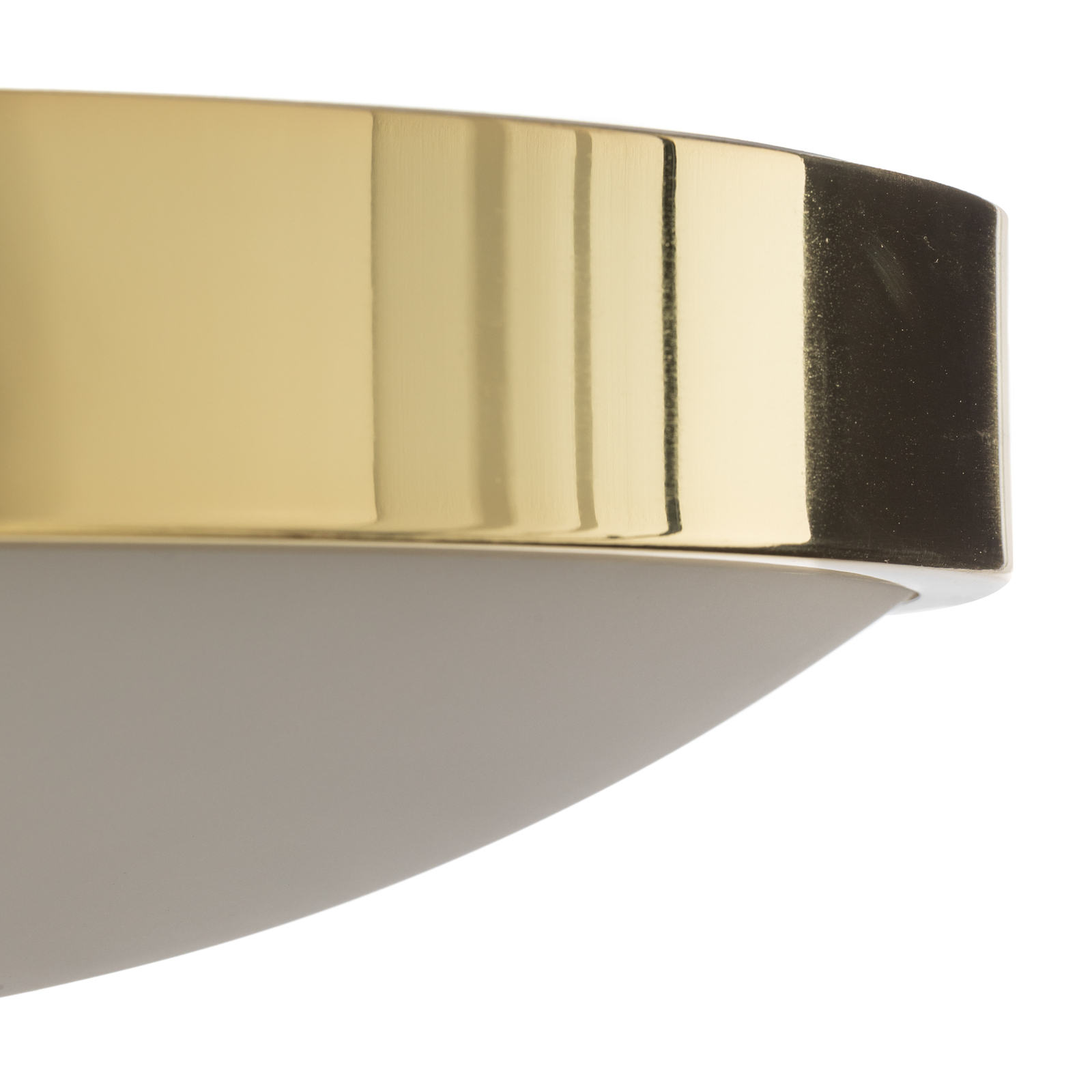 Plafondlamp Jaris, glas gewelfd, Ø 36 cm, goud