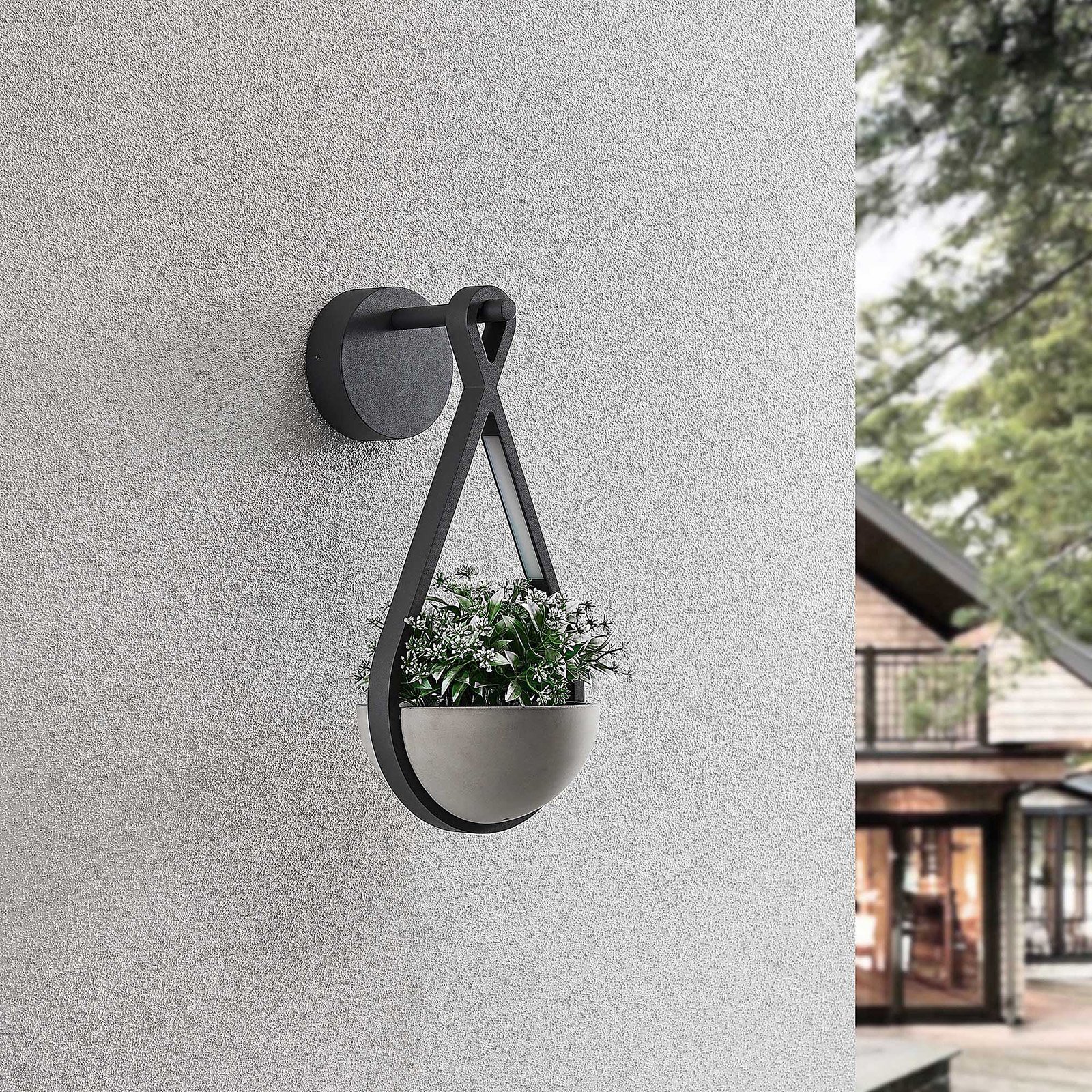 Florka Buiten Wandlamp IP54 Dark Grey - Lucande